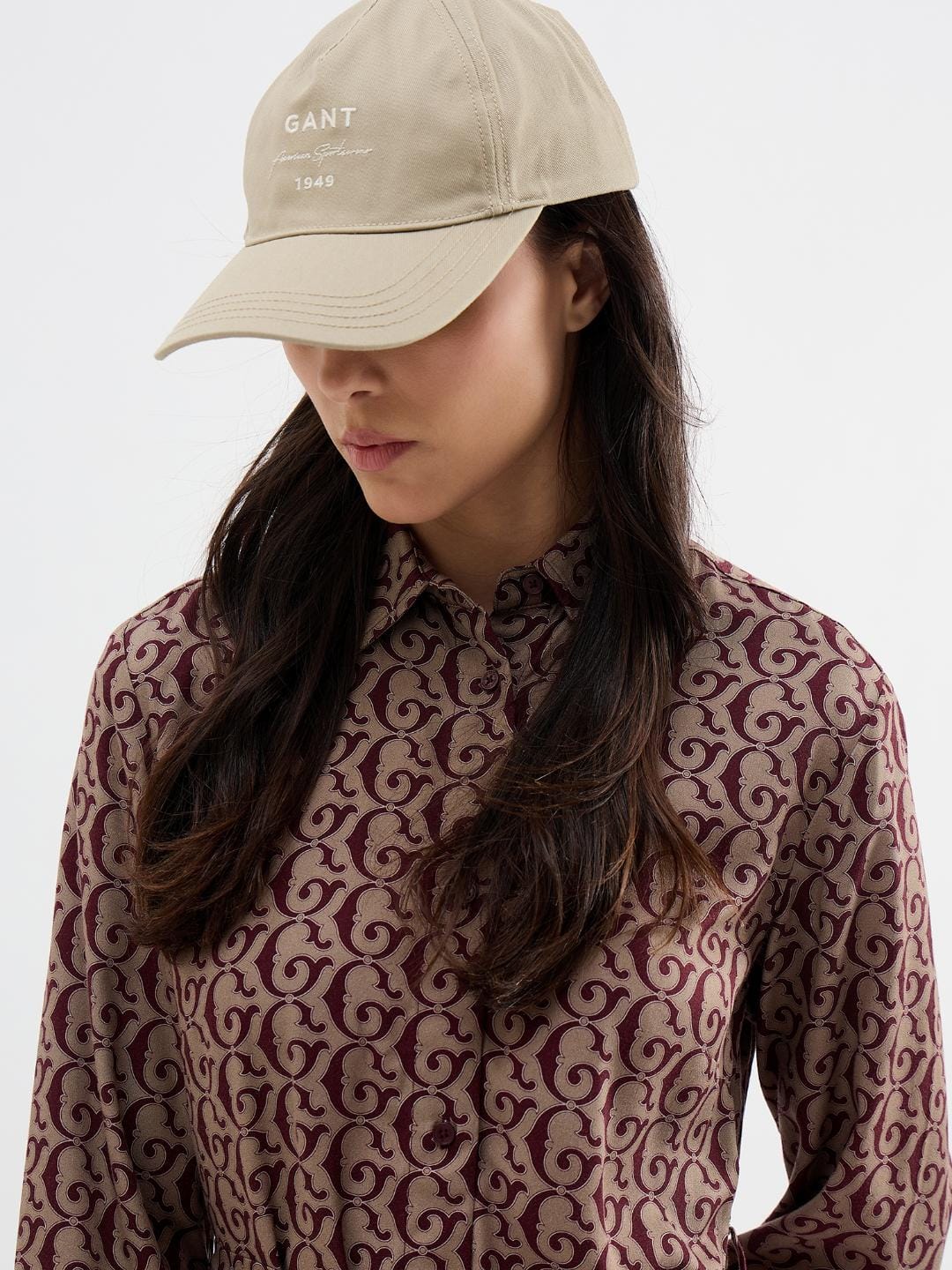 Gant Women Red Printed Collar Dress