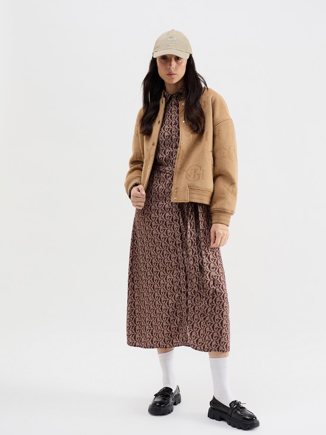 Gant Women Red Printed Collar Dress