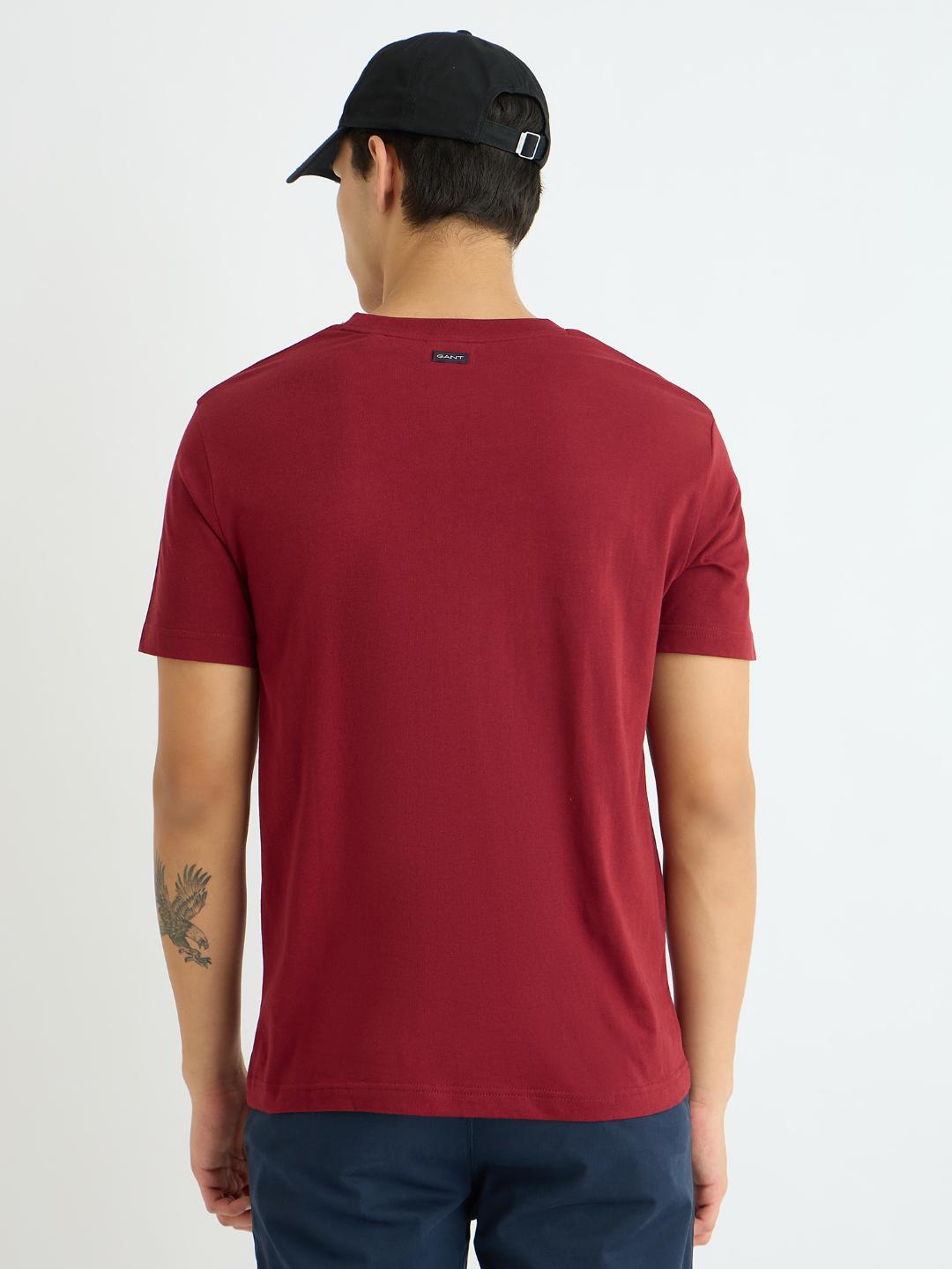 Gant Men Red Printed Crew Neck Tshirt