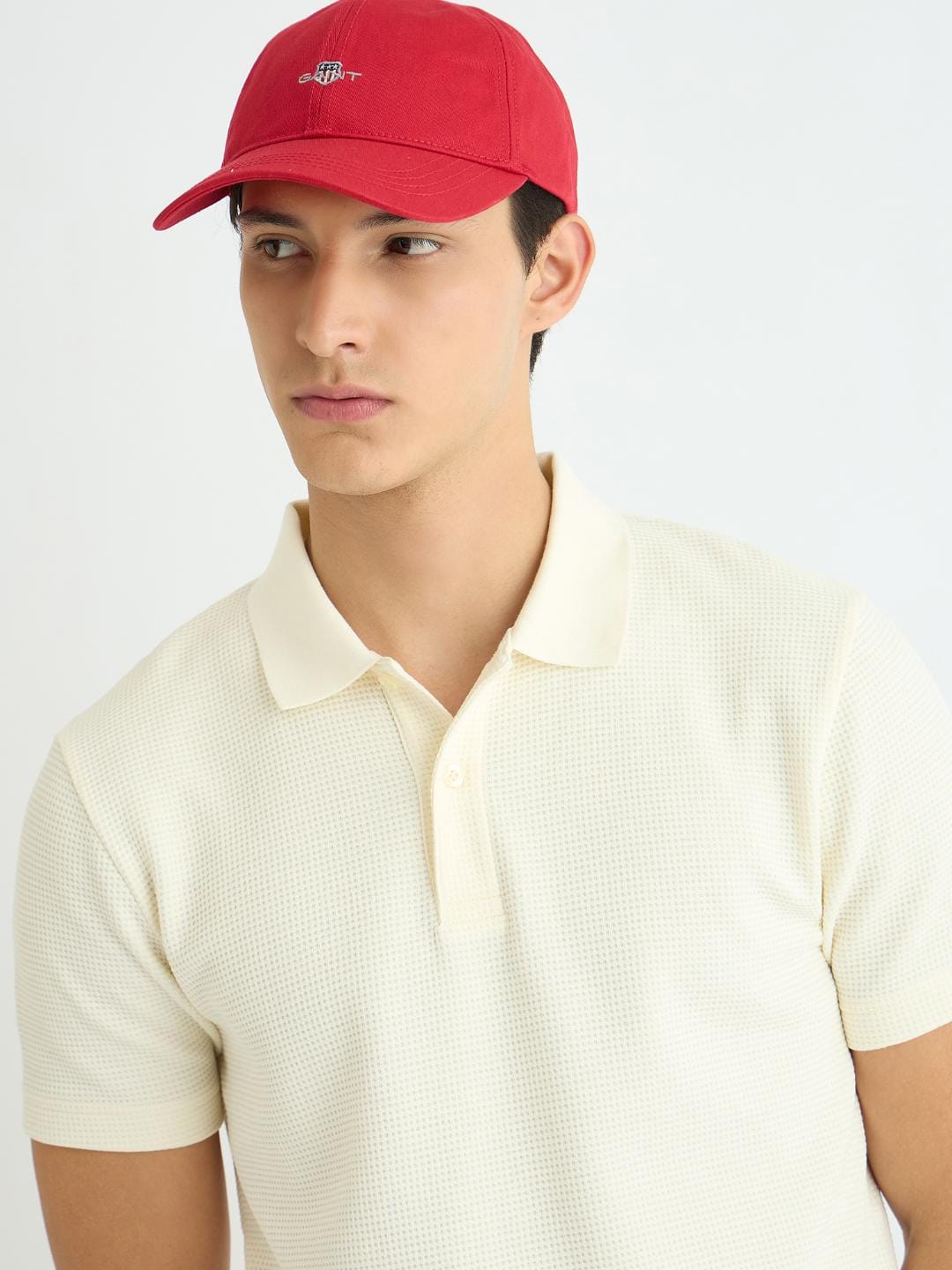 Gant Men Cream Solid Polo Tshirt