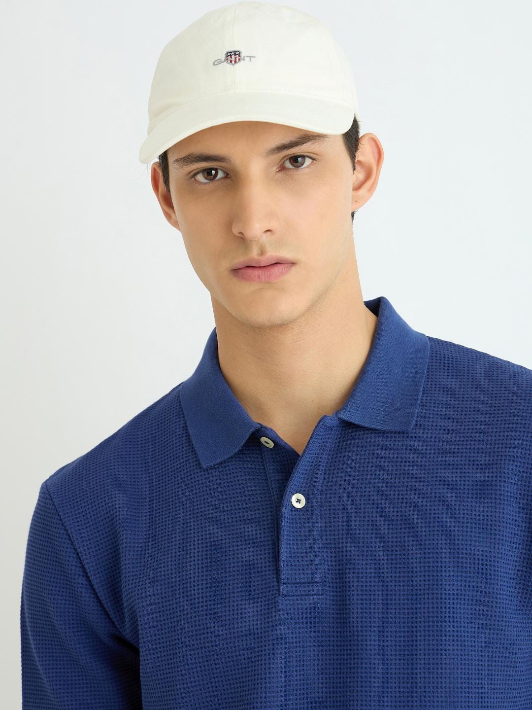 Gant Men Blue Solid Polo Tshirt