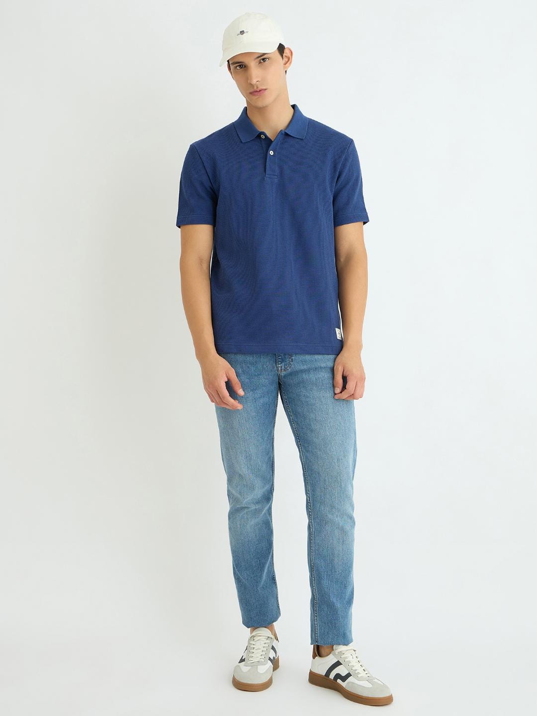 Gant Men Blue Solid Polo Tshirt