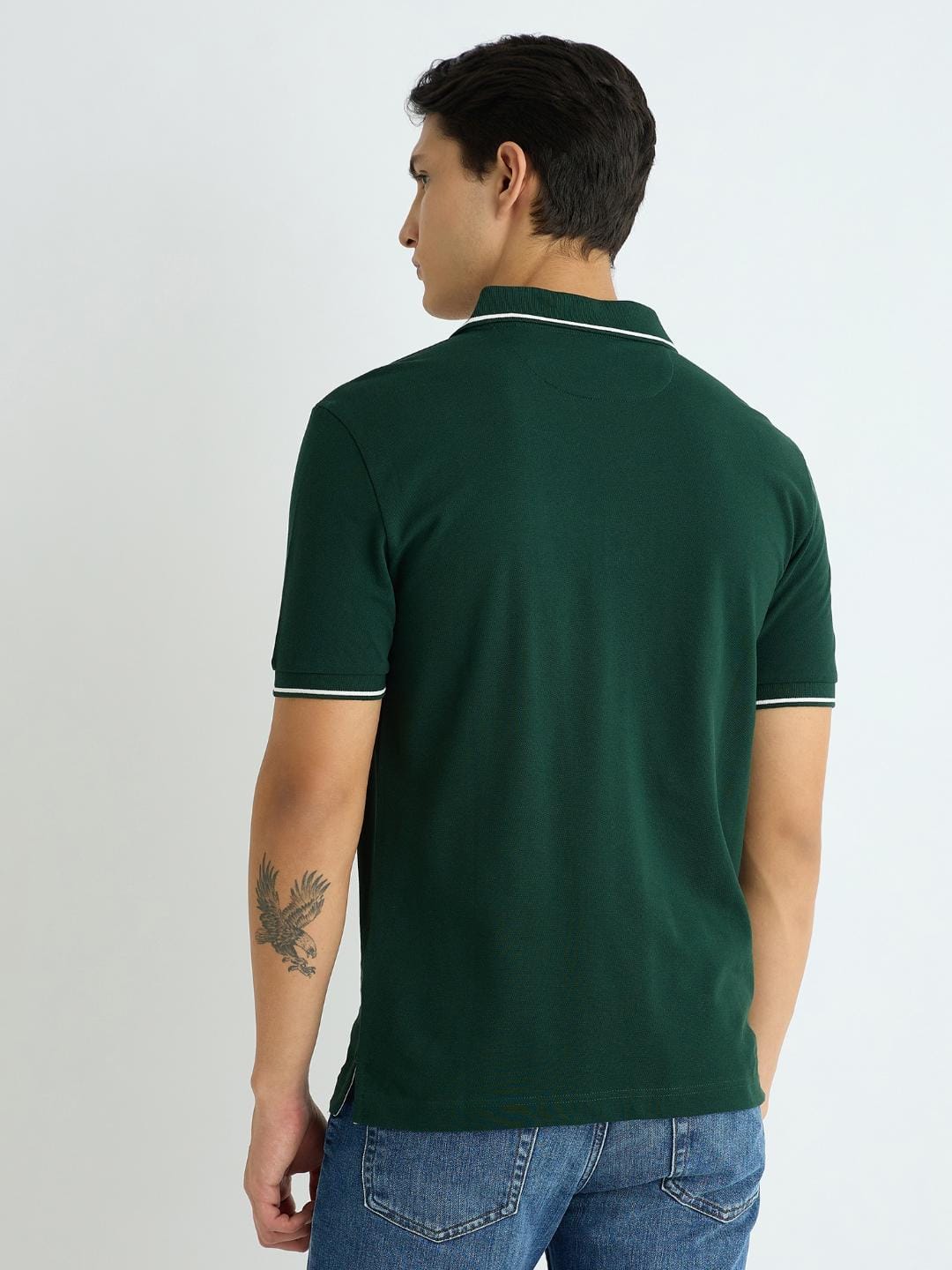 Gant Men Green Solid Polo Tshirt