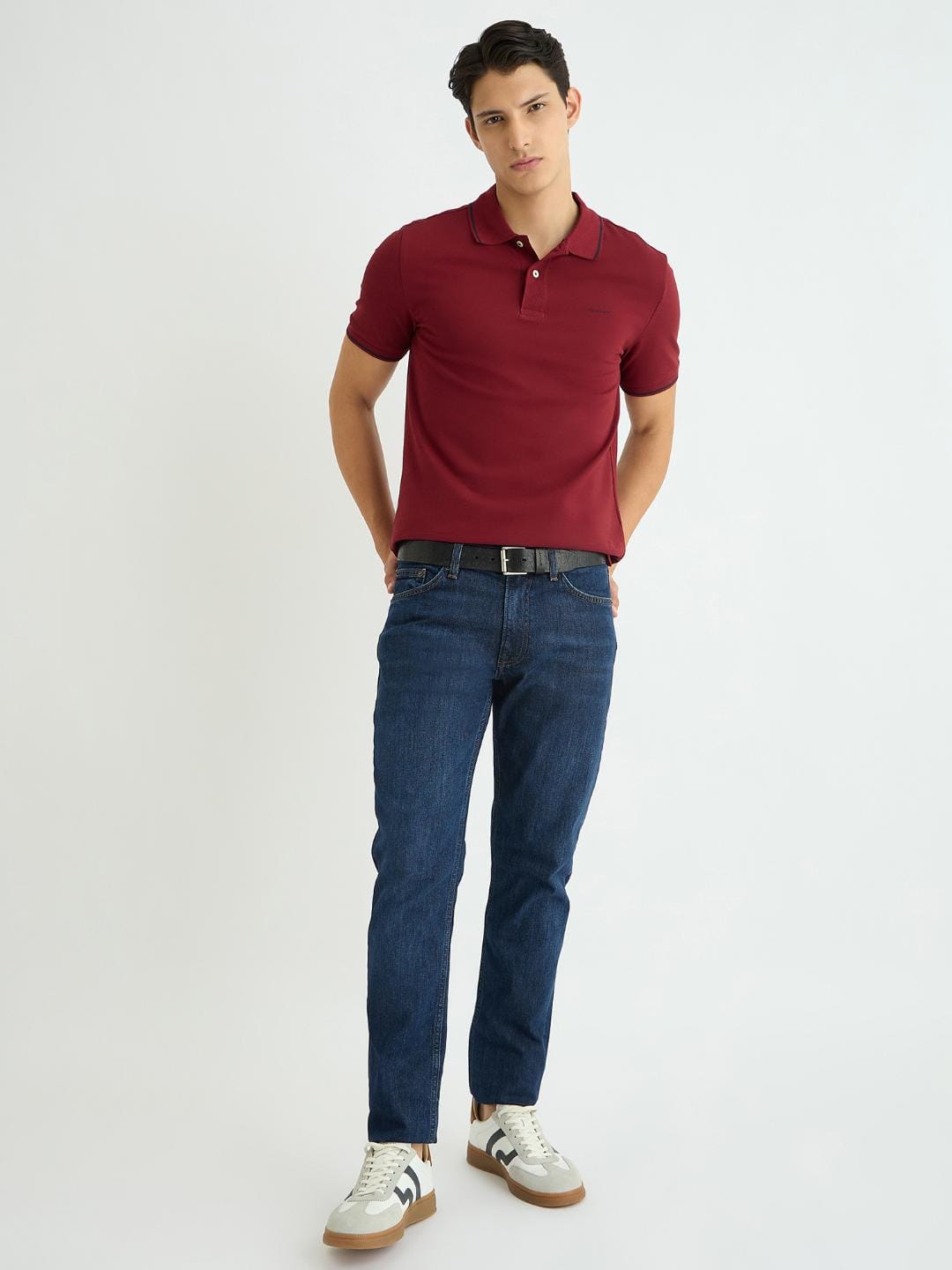 Gant Men Red Solid Polo Tshirt