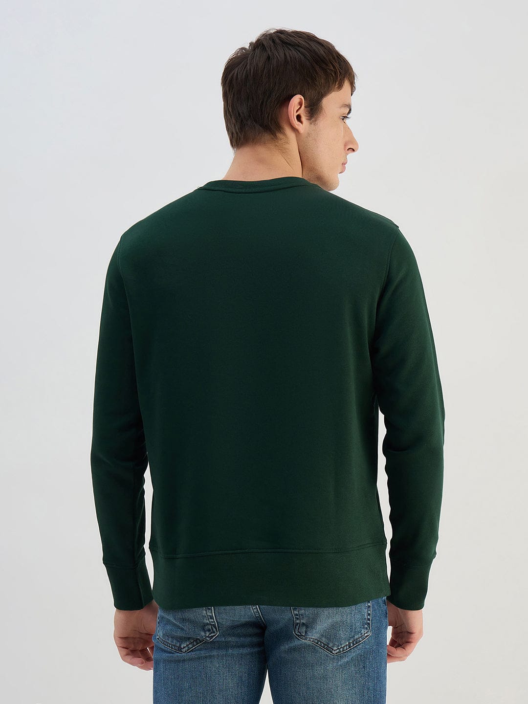 Gant Men Green Printed Crew Neck Sweatshirt