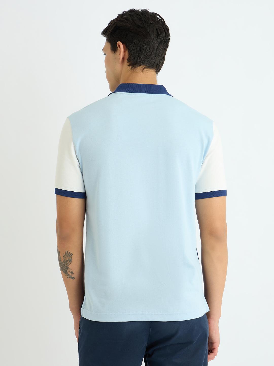 Gant Men Blue Coloublocked Polo Tshirt