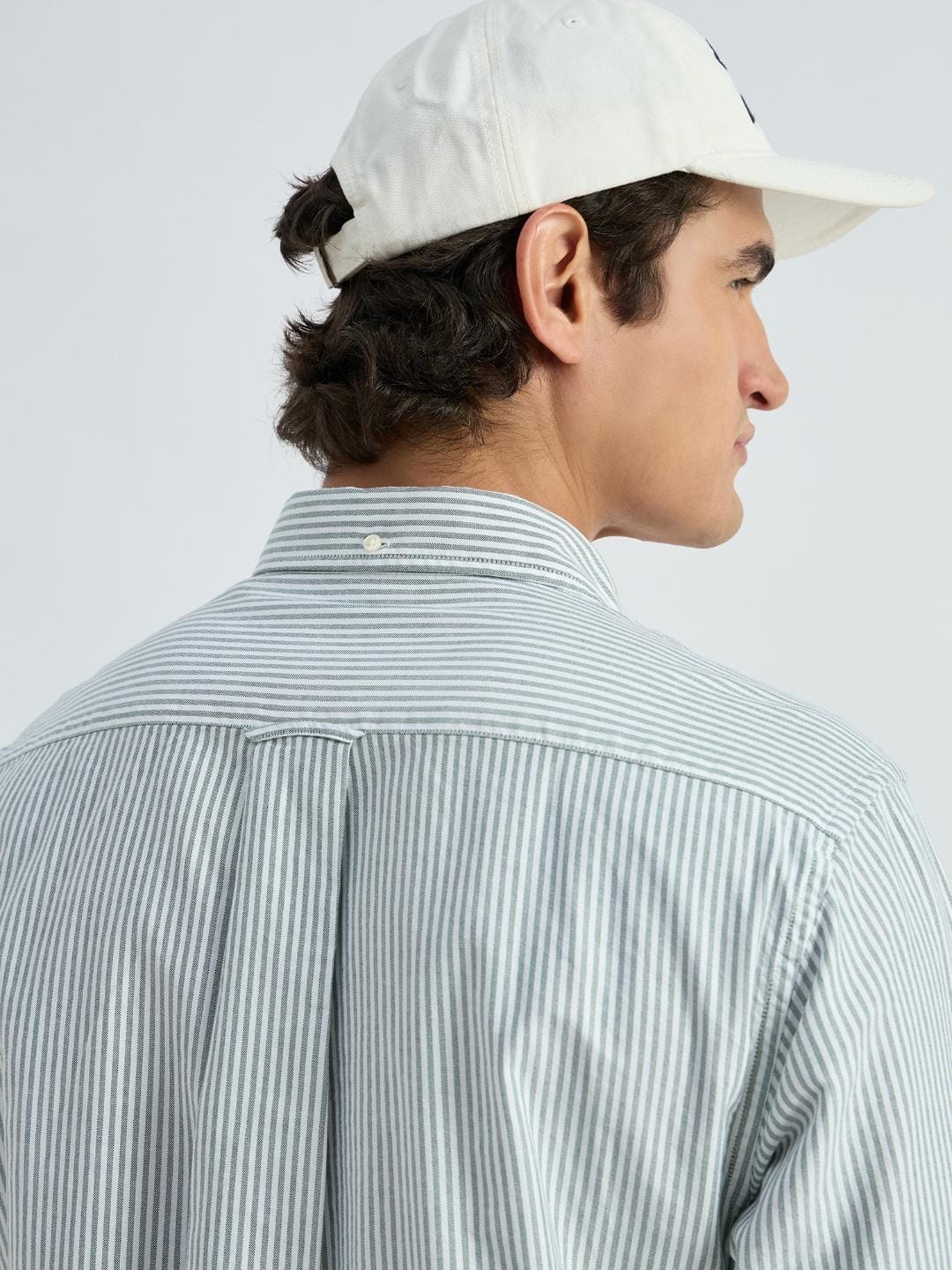 Gant Men Green Striped Collar Shirt