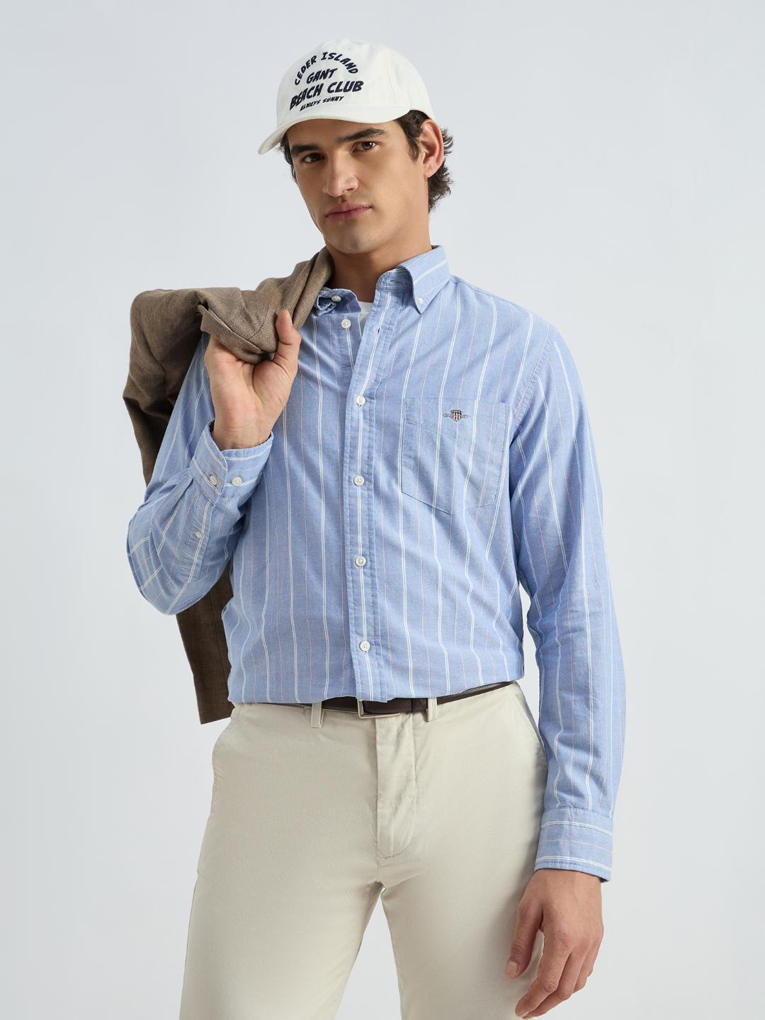 Gant Men Blue Striped Shirt