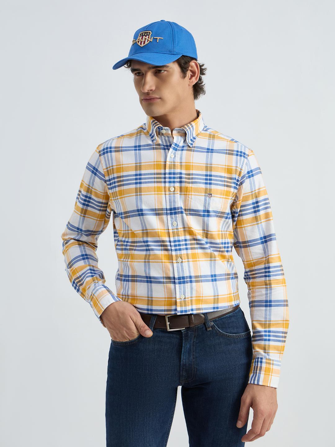 Gant Men Yollow Checks Shirt