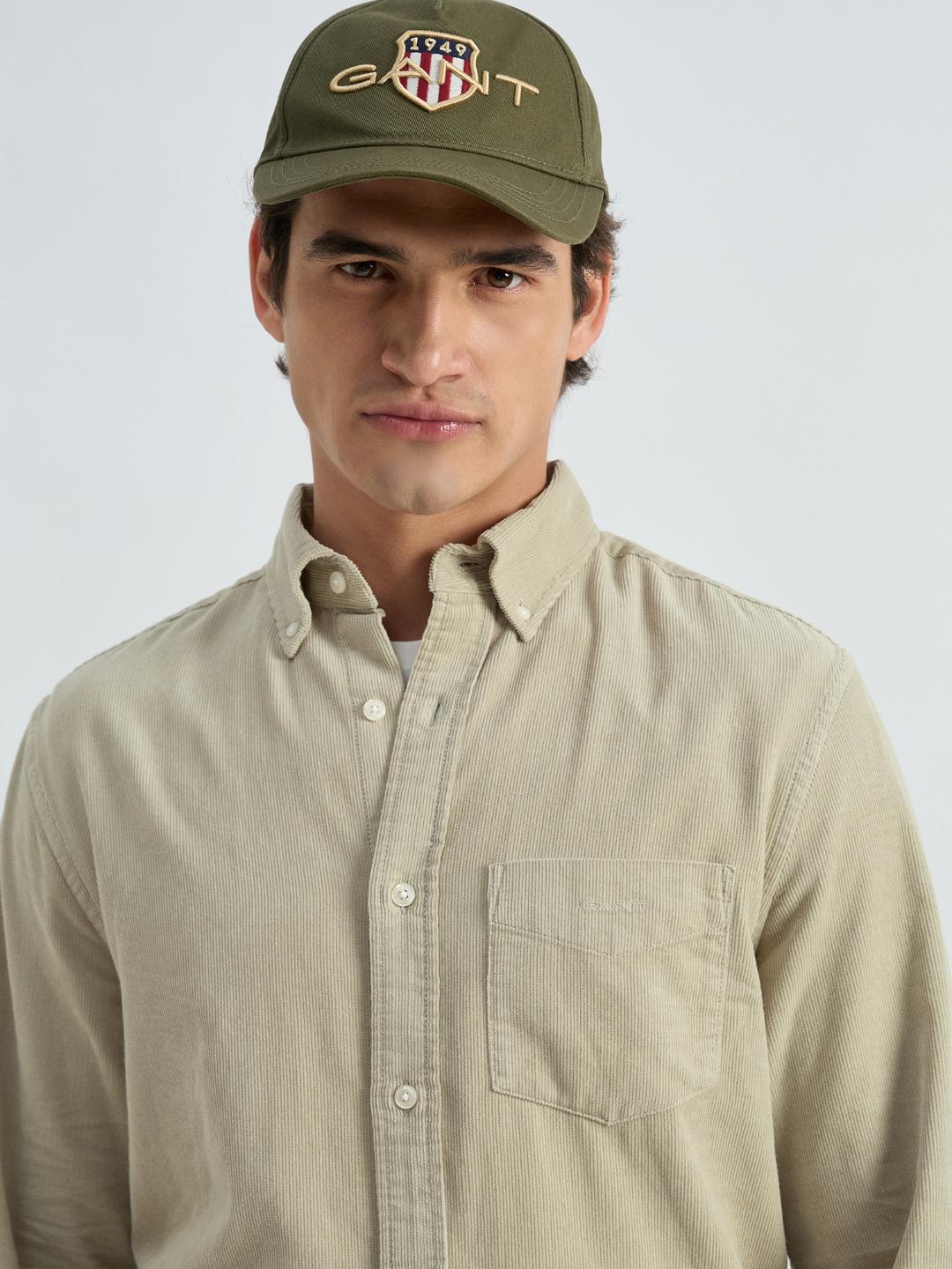 Gant Men Beige Solid Collar Shirt