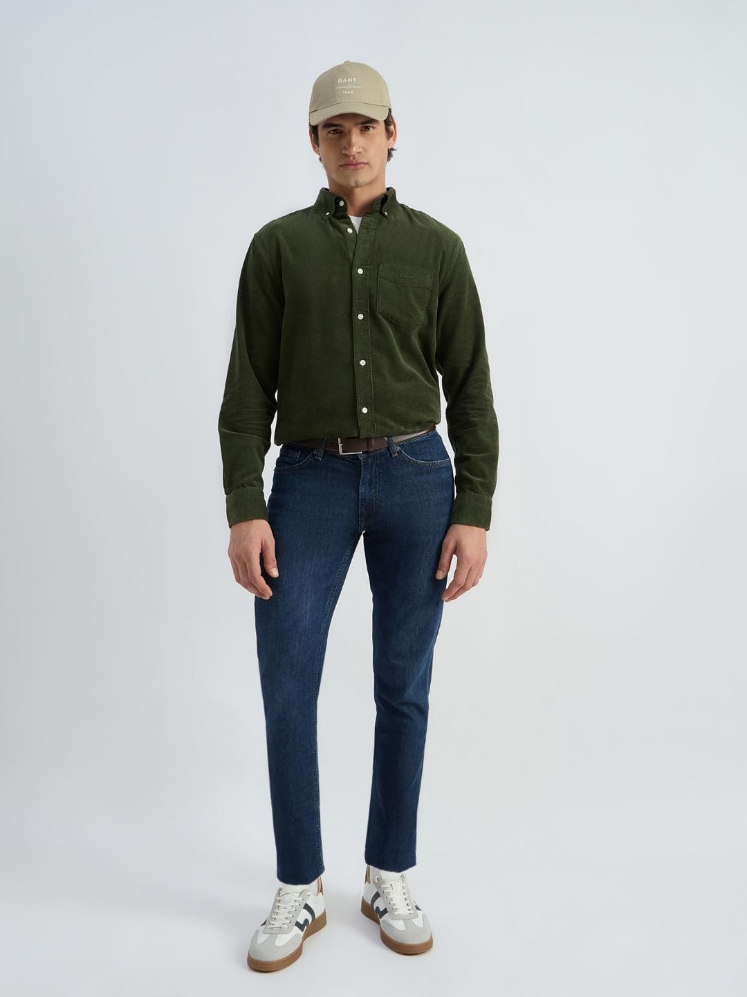 Gant Men Green Solid Collar Shirt