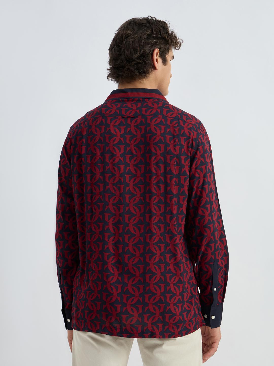 Gant Men Blue Printed Collar Shirt