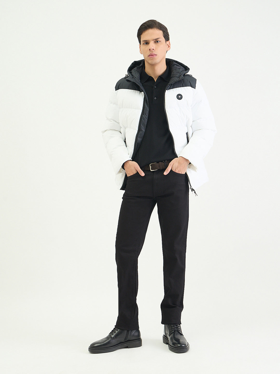 Gant Men Regular Fit White Block Padded Jacket