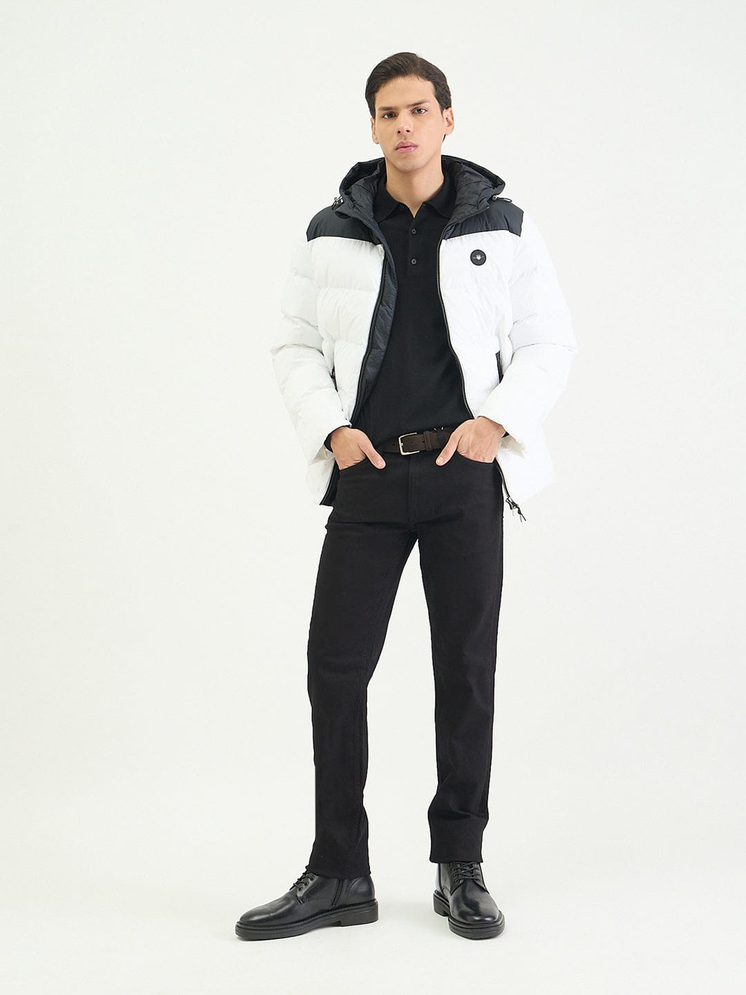 Gant Men Regular Fit White Block Padded Jacket