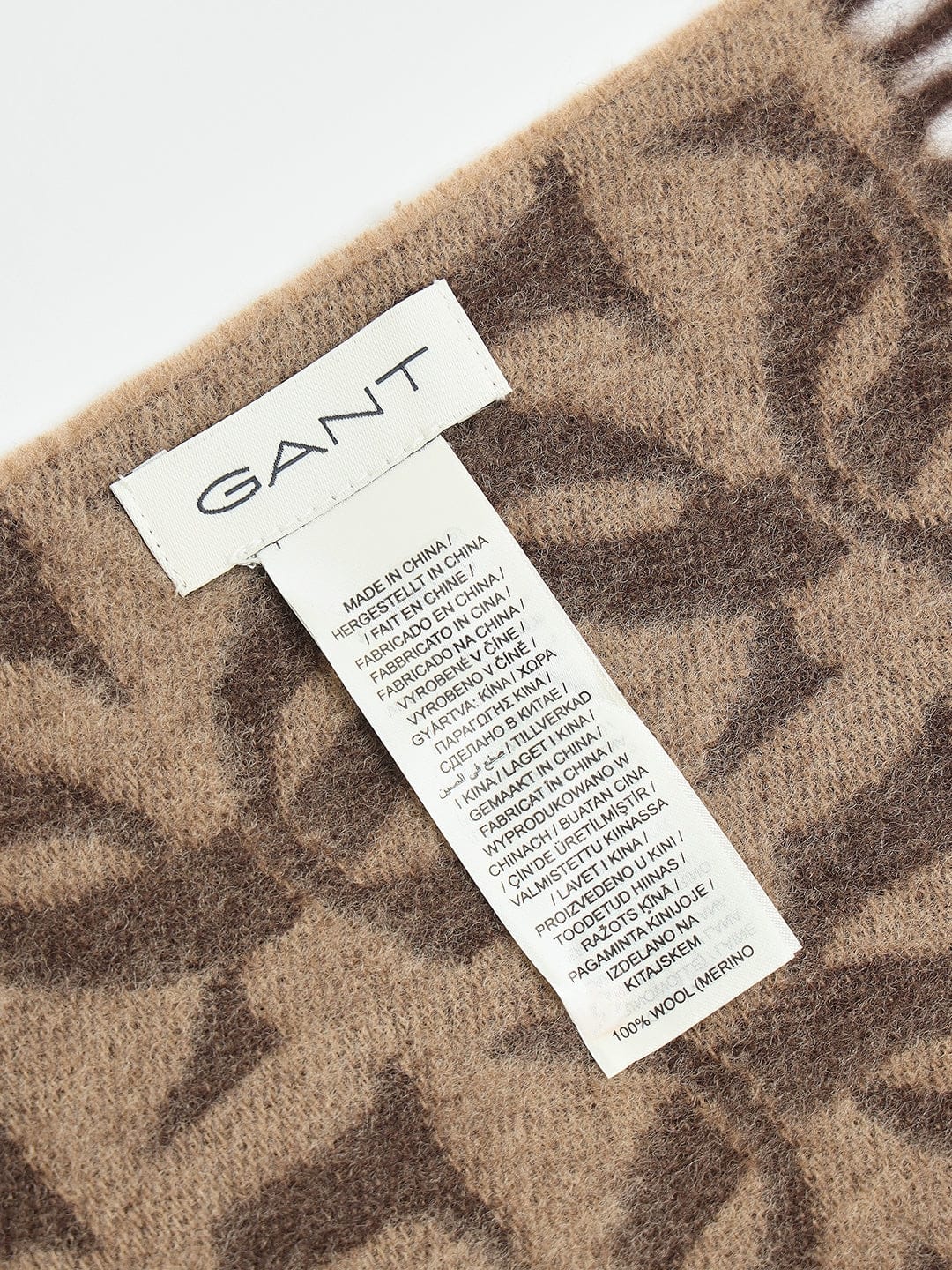 Gant Men Brown Printed Scarf