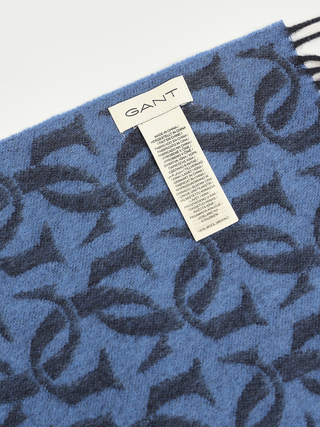 Gant Men Blue Printed Scarf