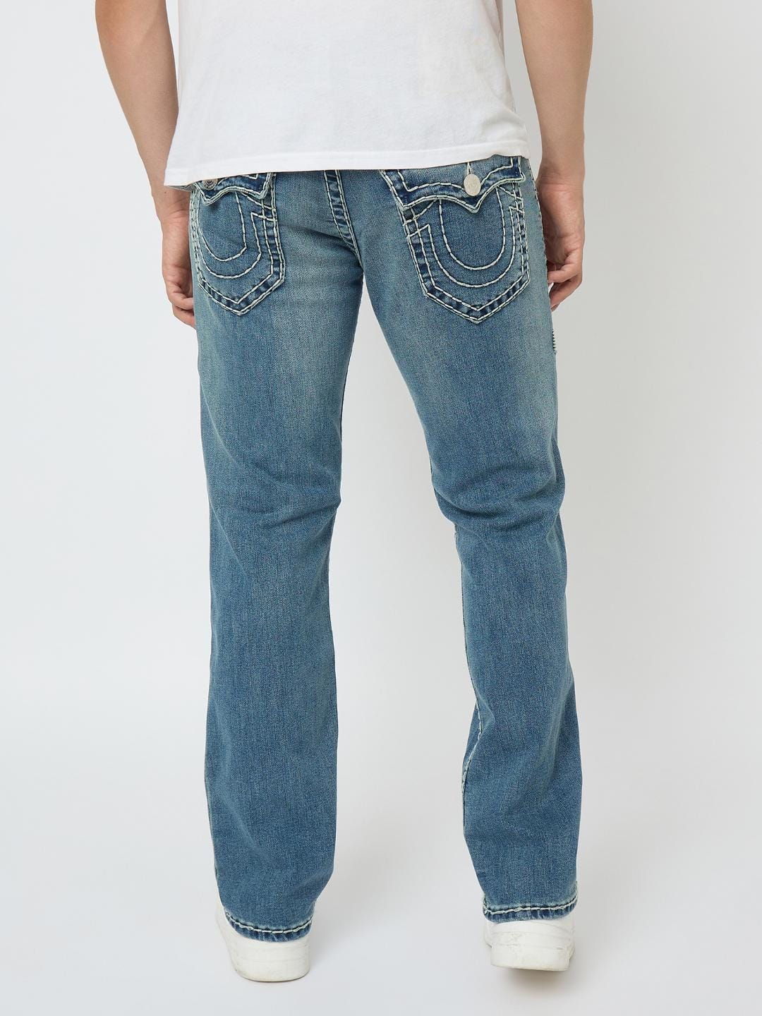 True Religion Men SUPER T Ricky Straight Fit Medium Wash Jeans