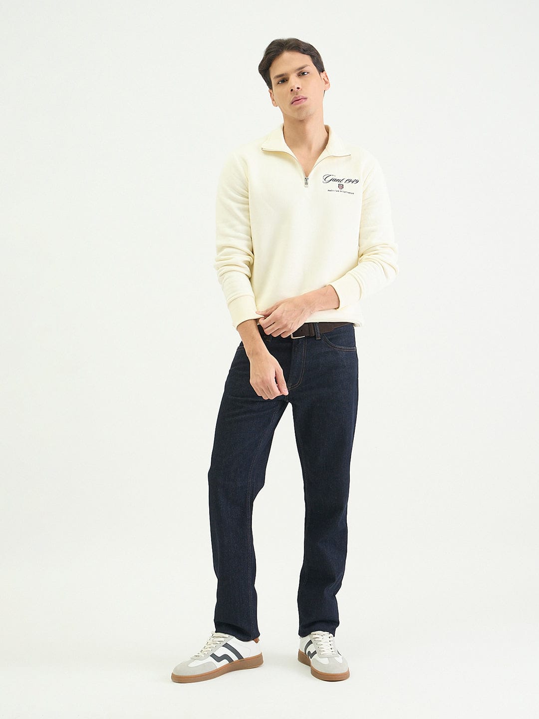 Gant Men Regular Cream Logo Sweatshirt