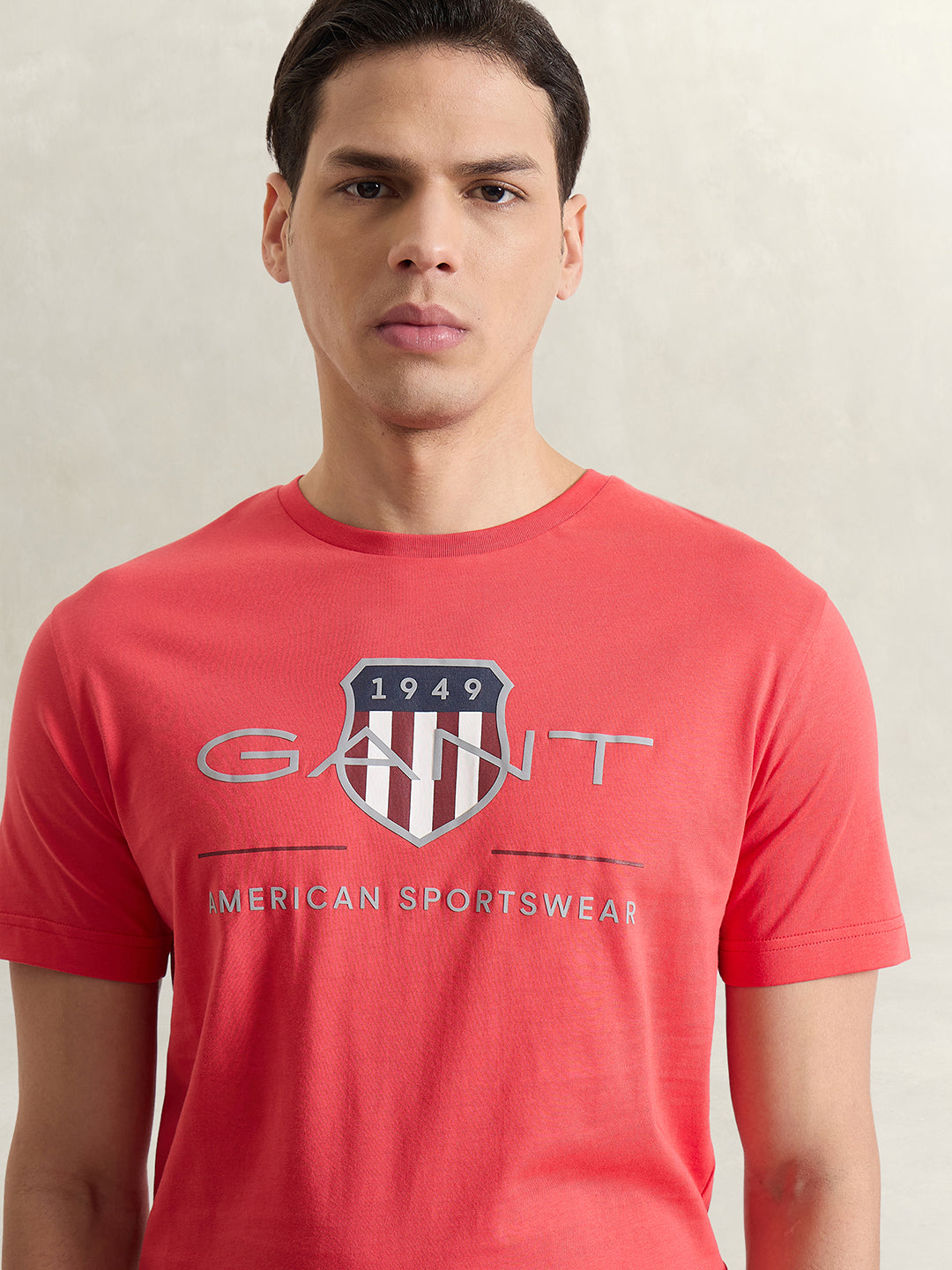 Gant Men Red Printed Regular Fit T-Shirt