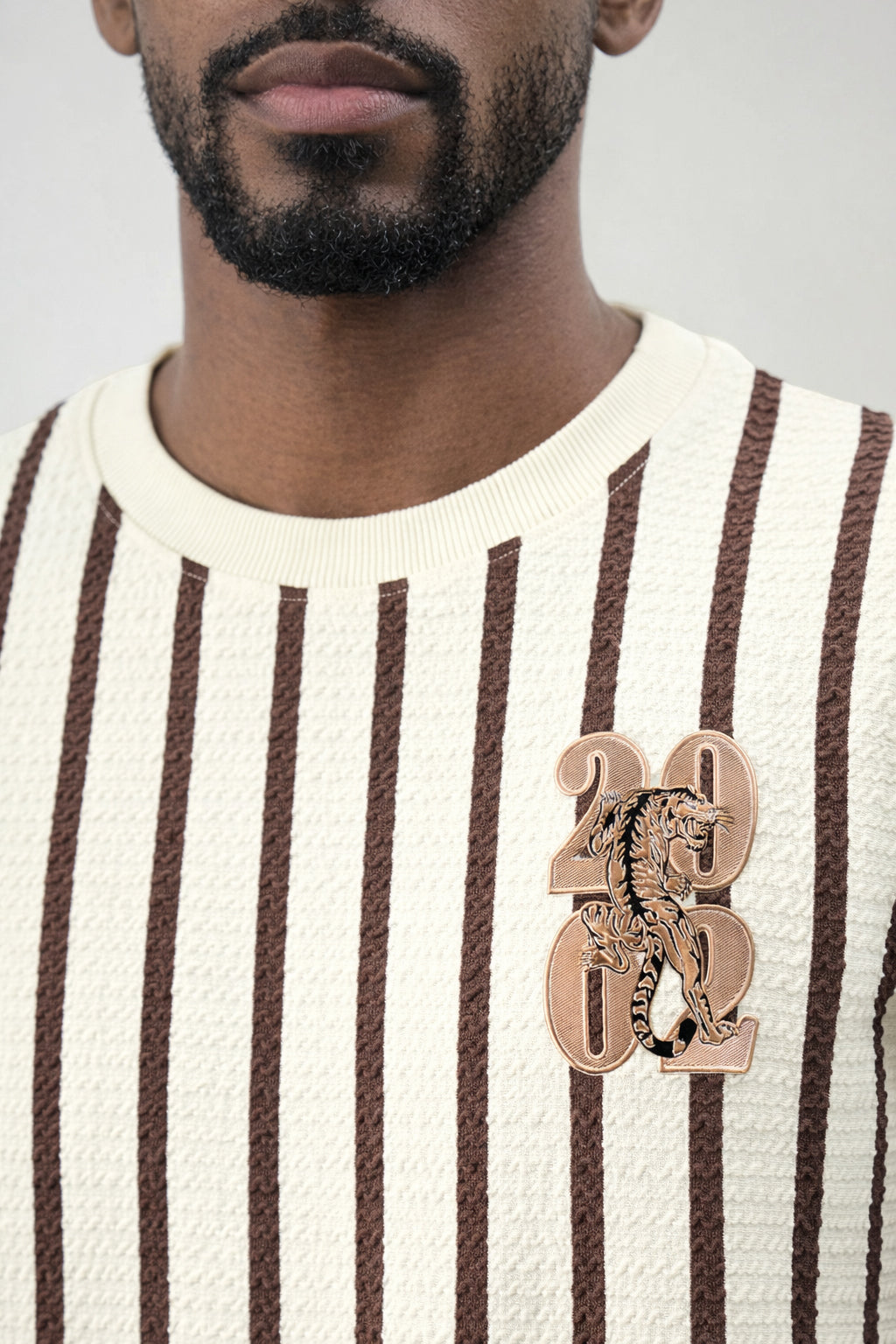 True Religion Men Striped Beige T-Shirt
