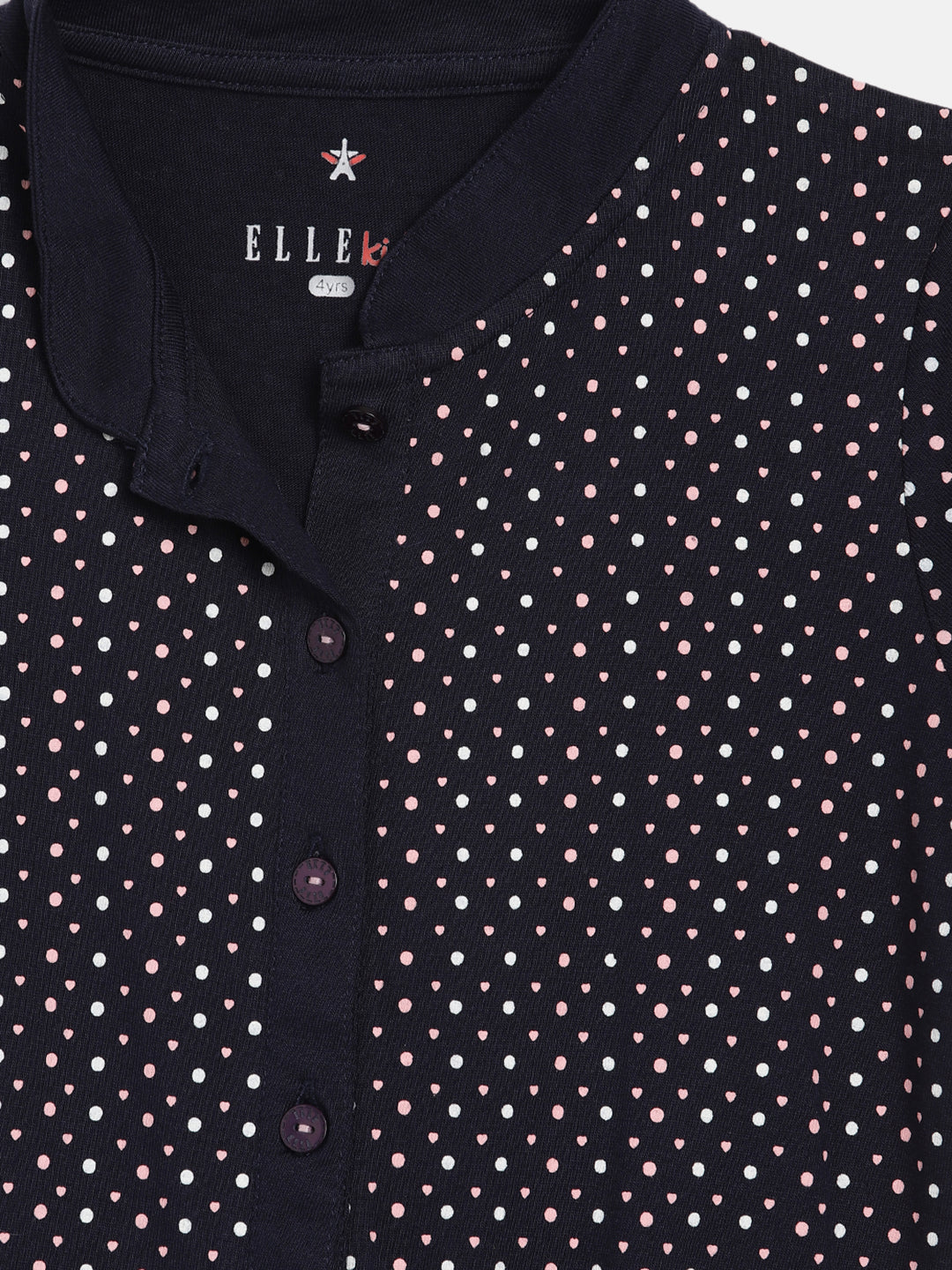 Elle Kids Girls Navy Printed Round Neck Jumpsuit