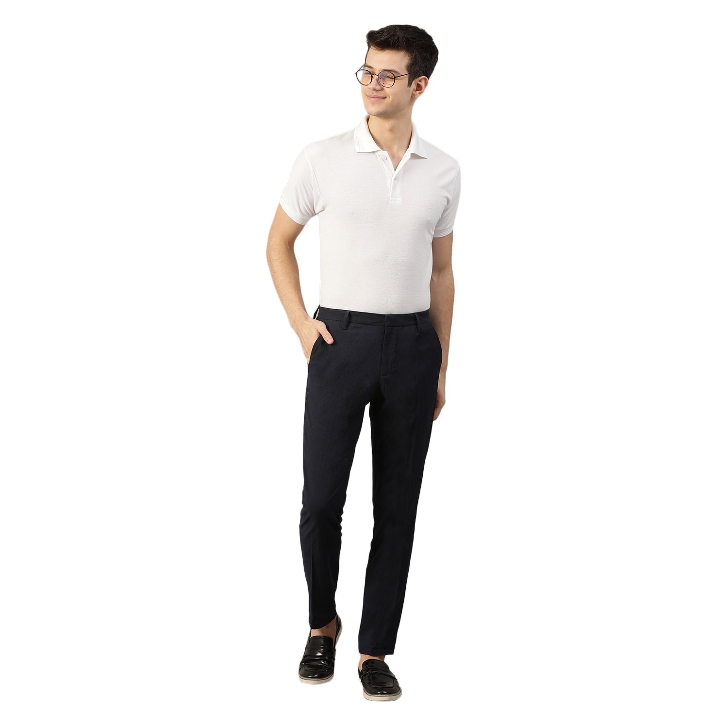 Bruun & Stengade Men Blue Solid Slim Fit Trouser