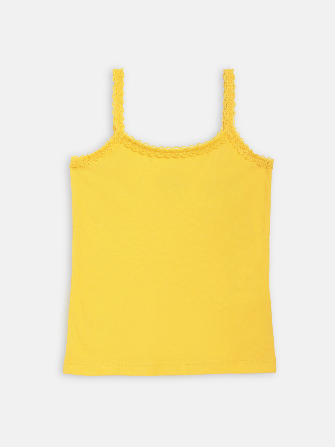 Blue Giraffe Girls Yellow Solid Square Neck Top