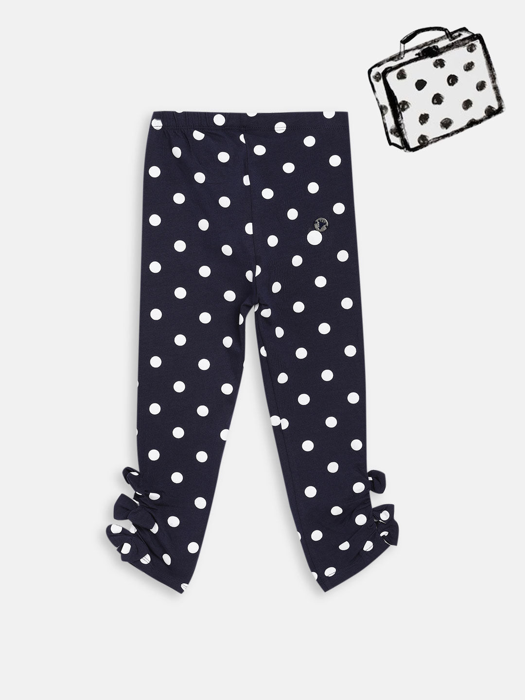 Blue Giraffe Girls Navy Printed Regular Fit Leggings