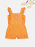 Blue Giraffe Girls Orange Solid Square Neck Jumpsuit
