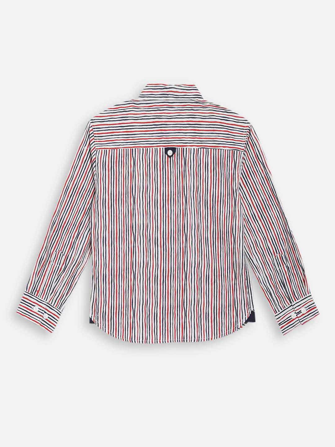 Blue Giraffe Boys White Printed Collar Shirt