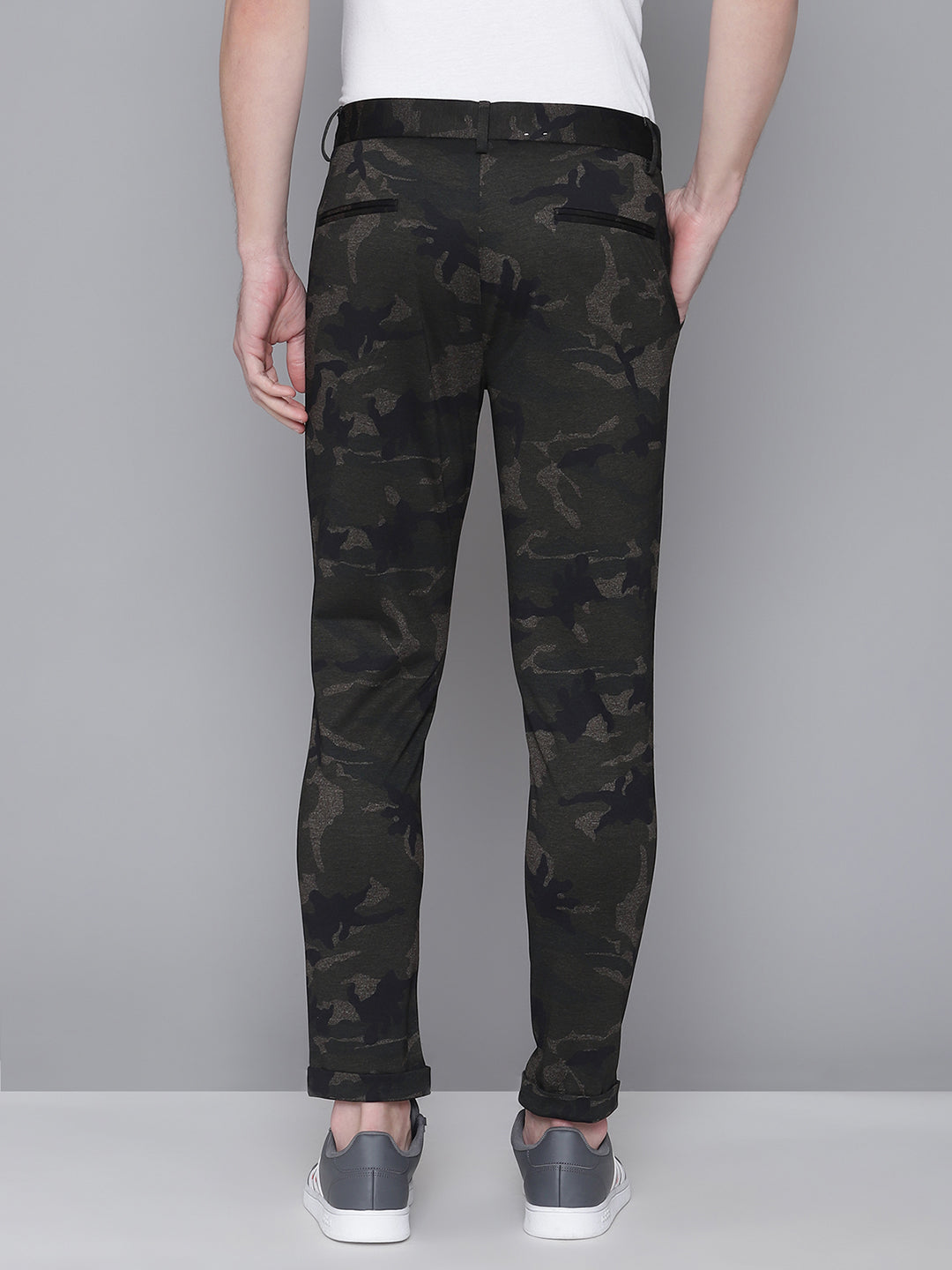 Lindbergh Men Green Printed Slim Fit Trouser