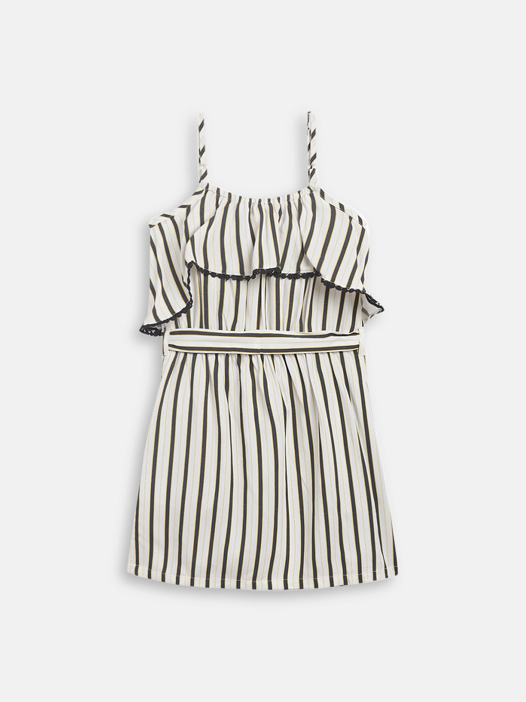 Elle Kids Girls Multi Solid Round Neck Dress