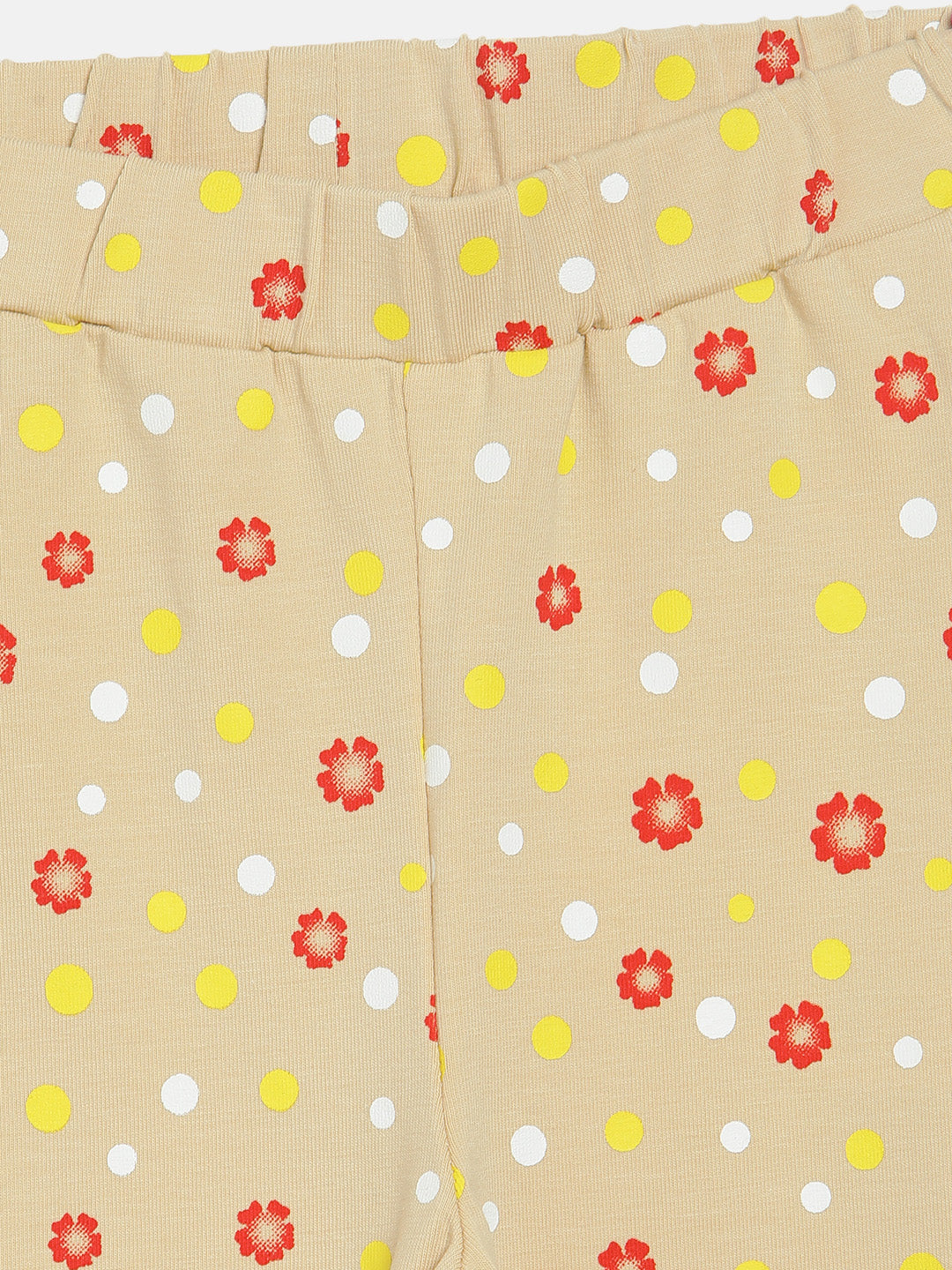 Blue Giraffe Girls Beige Printed Regular Fit Leggings