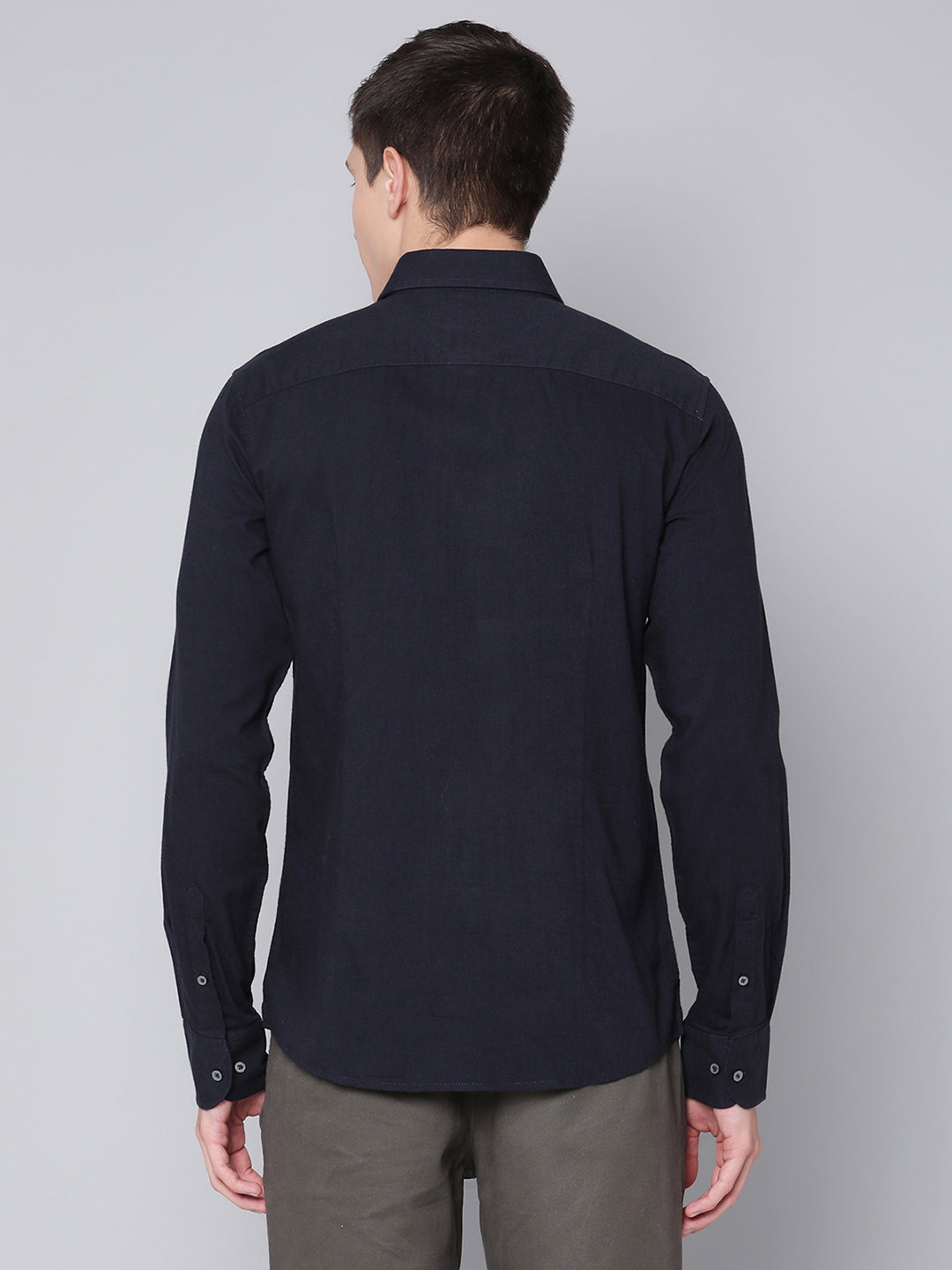 Bruun & Stengade Men Blue Solid Cutaway Collar Shirt