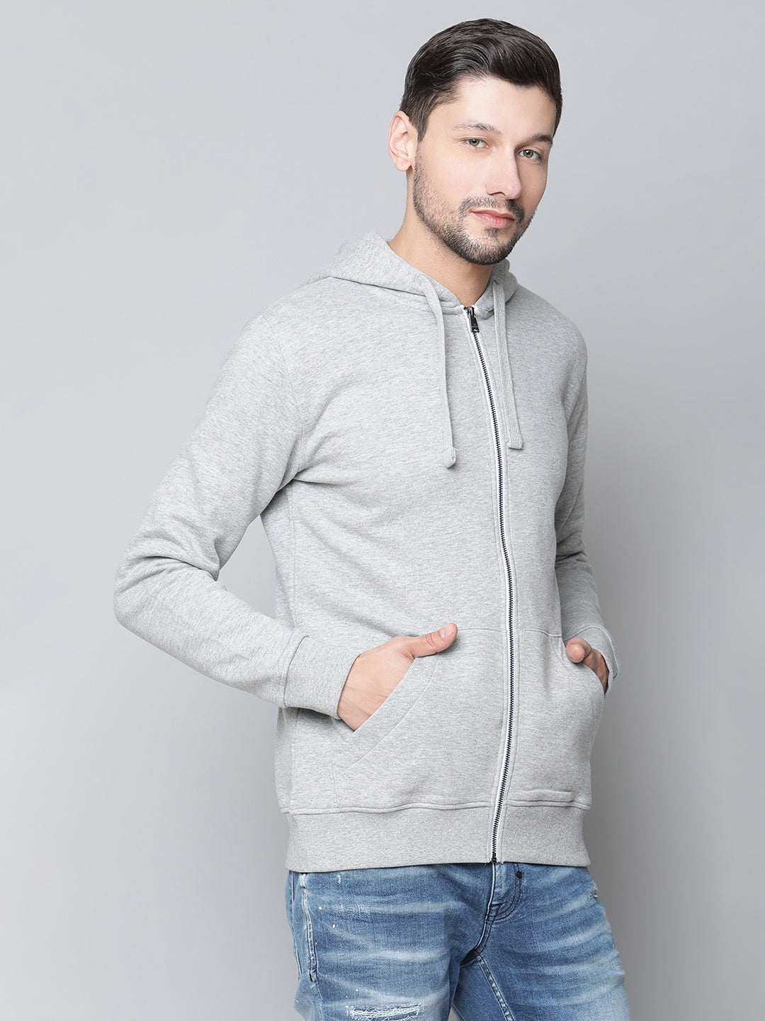 Lindbergh Men Grey Solid Collar Sweatshirt