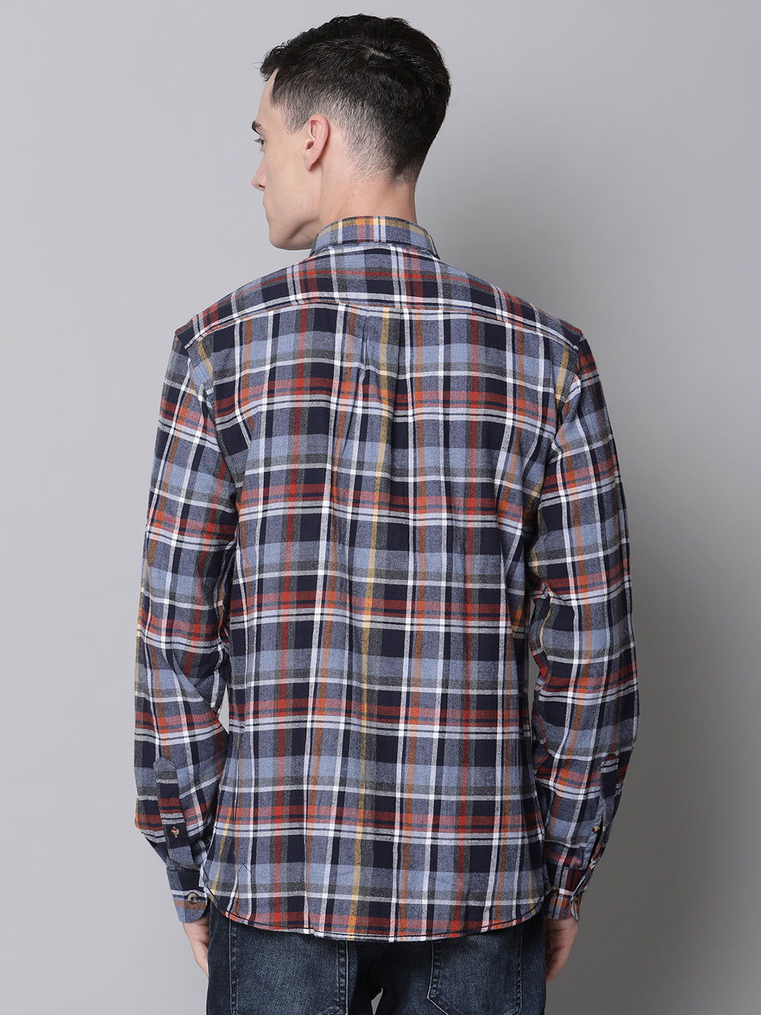 Lindbergh Blue Fashion Checked Regular Fit Shirt
