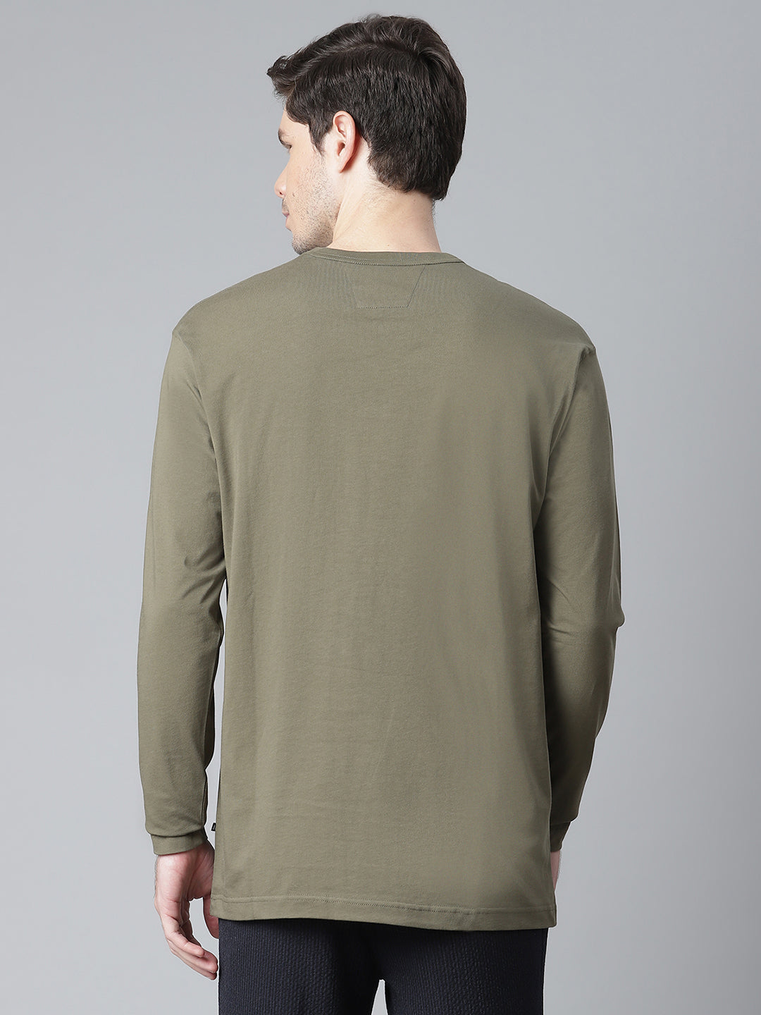Matinique Men Olive Solid Round Neck TShirt