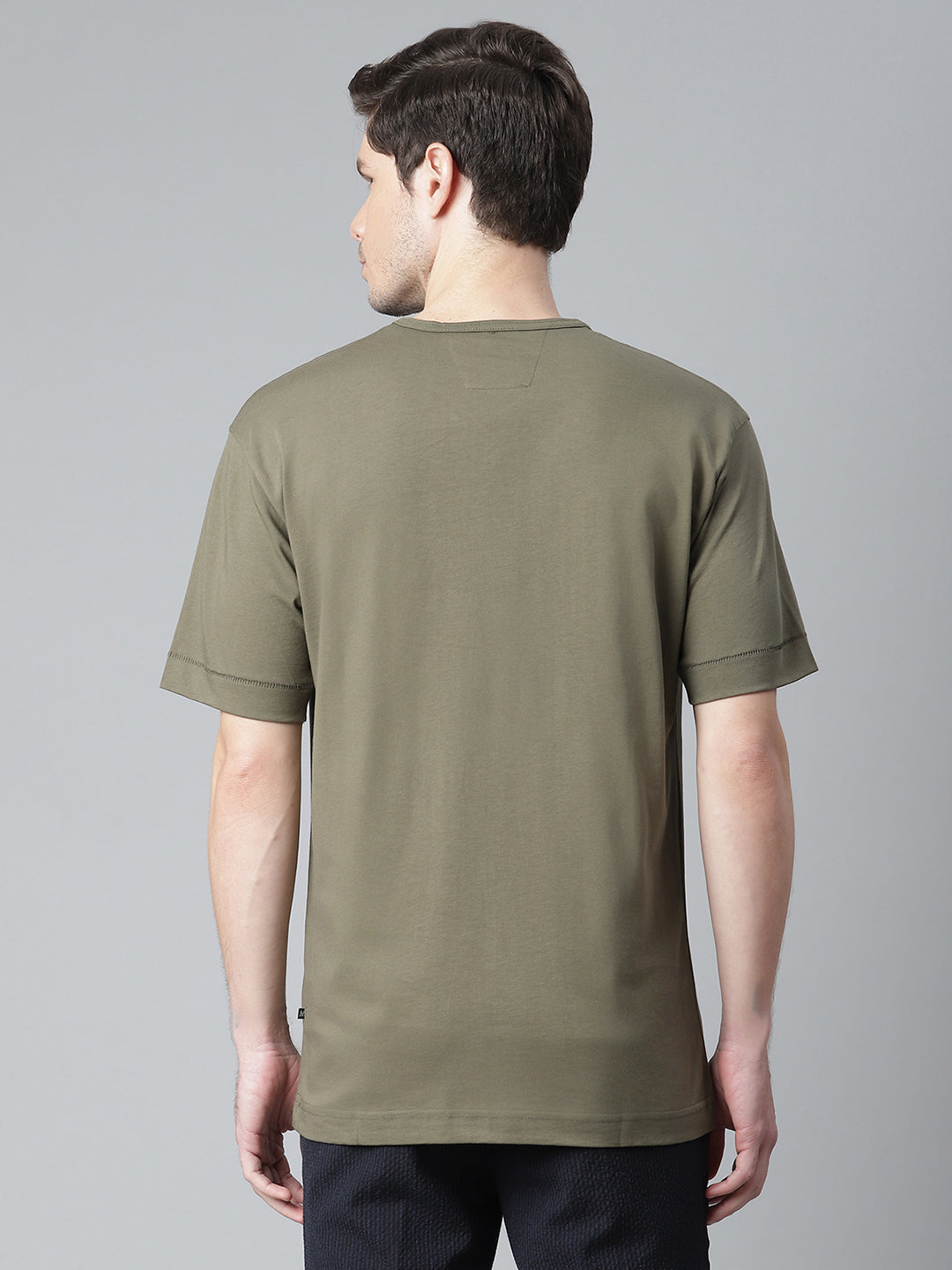 Matinique Men Olive Solid Round Neck TShirt