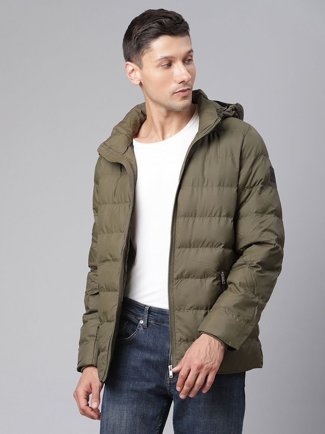 Matinique Men Olive Solid Collar Jacket