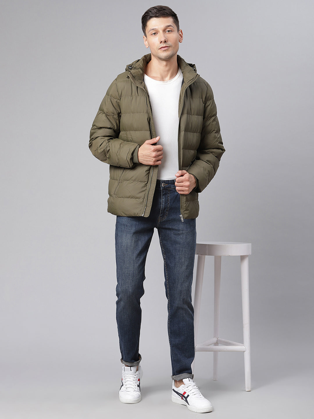 Matinique Men Olive Solid Collar Jacket