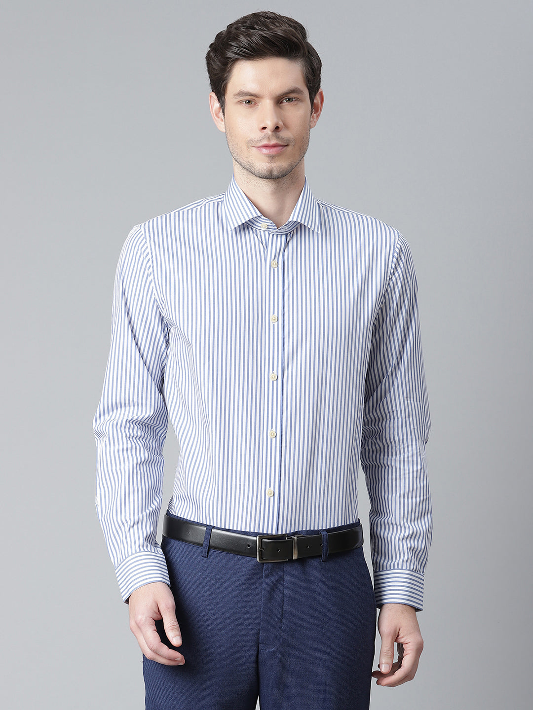 Matinique Men Blue Checked Collar Shirt
