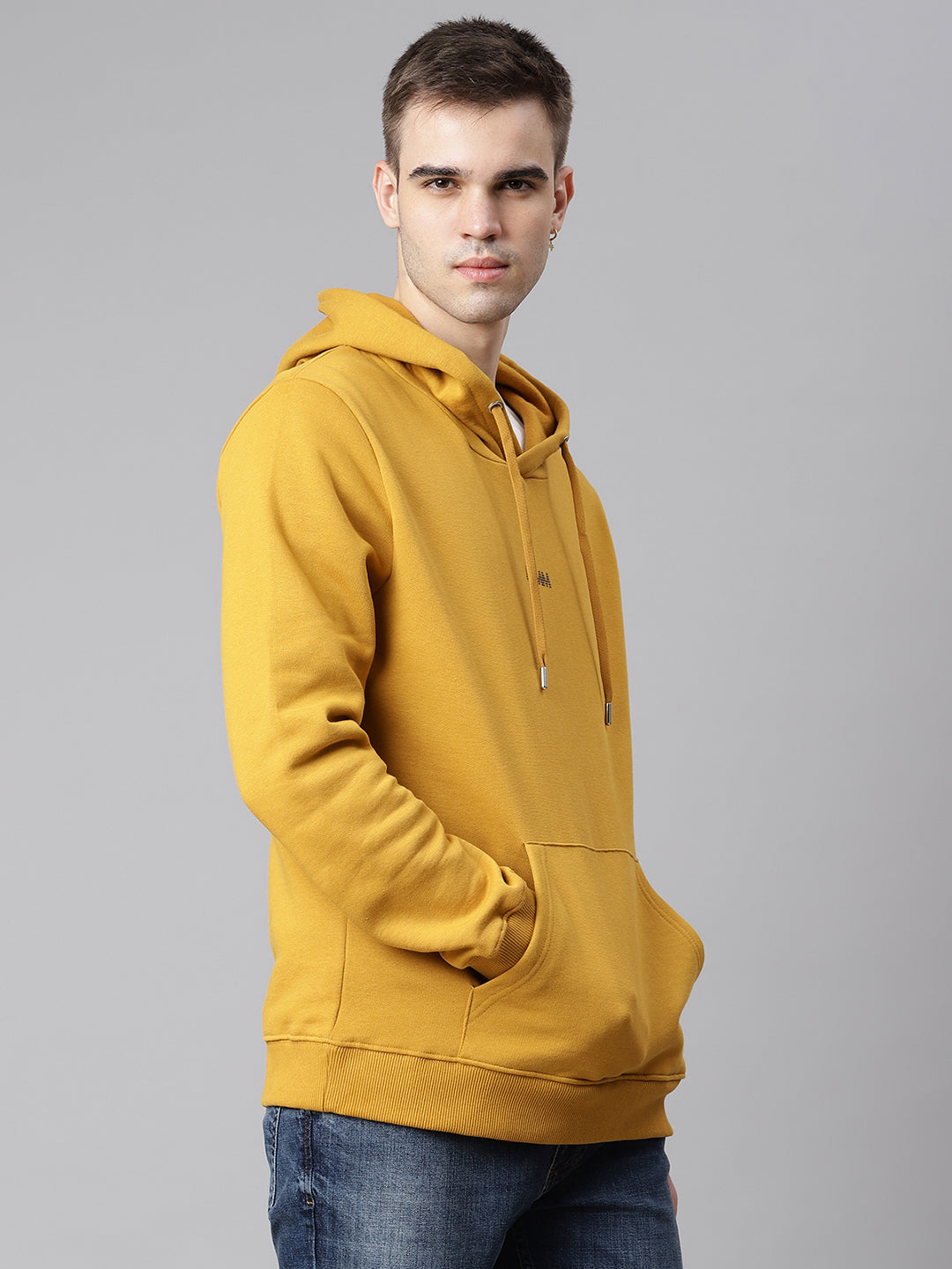 Matinique Men Yellow Solid Hooded Sweatshirt