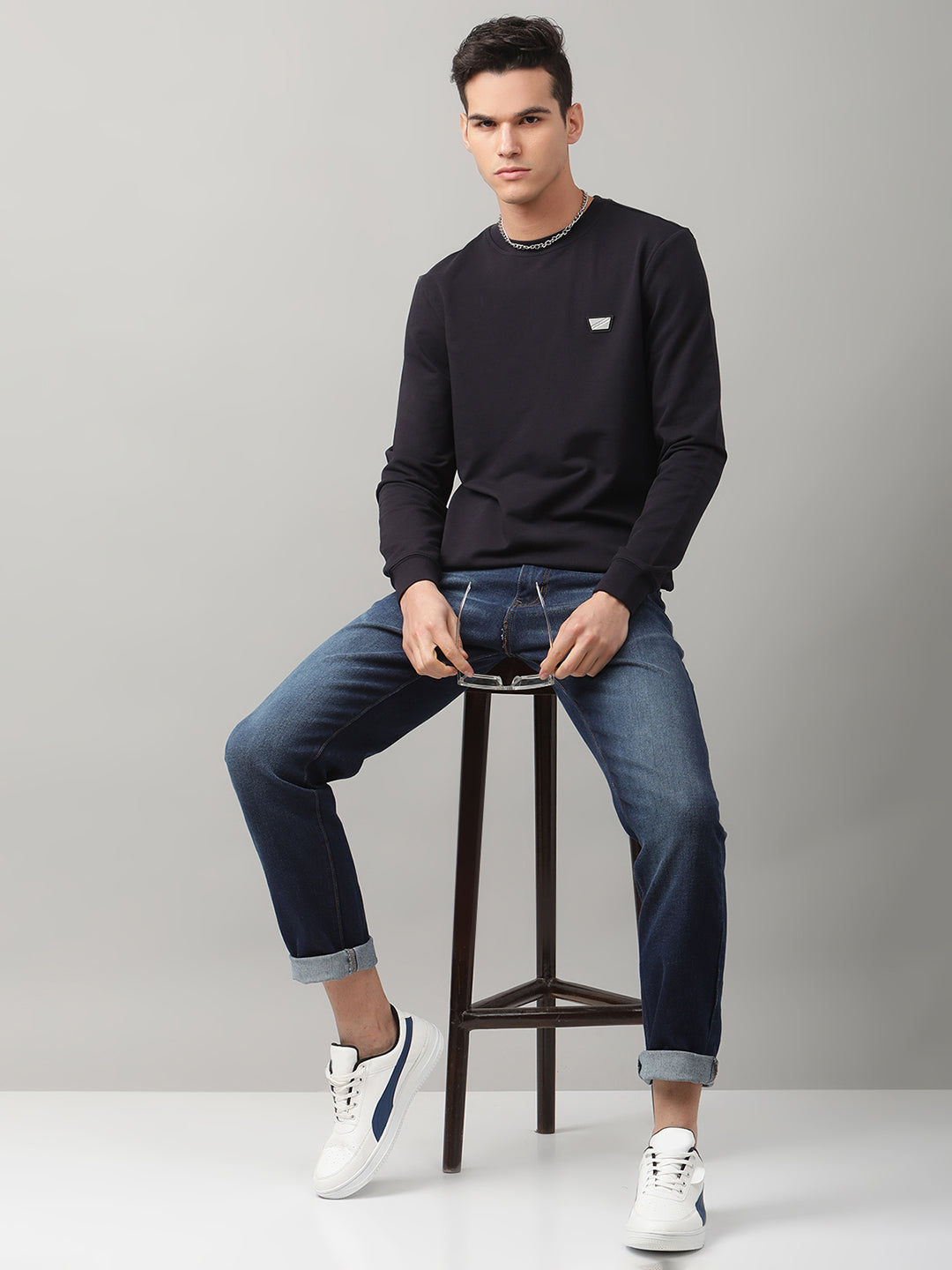 Antony Morato Men Blue Solid Hooded Sweatshirt