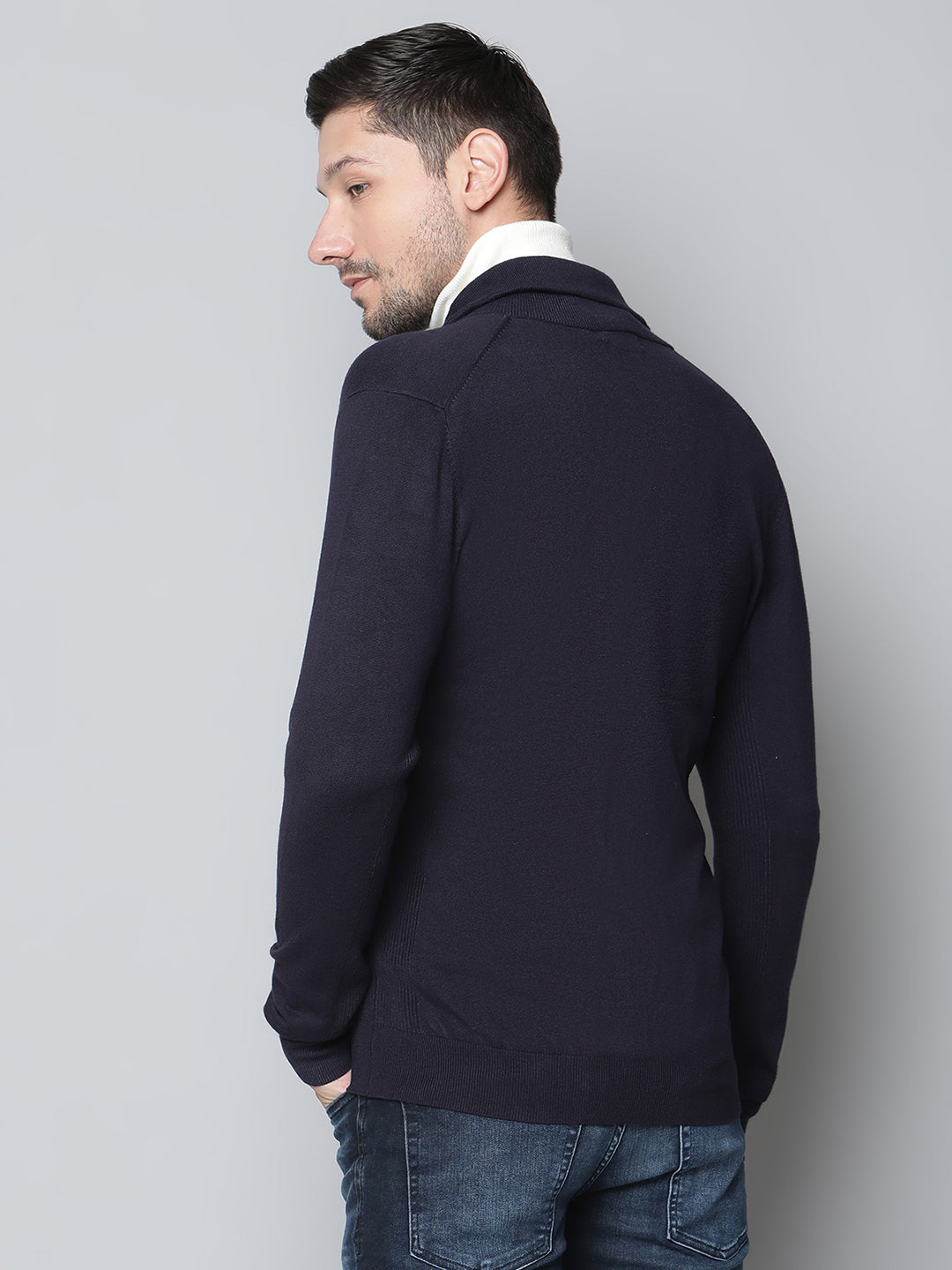 Antony Morato Men Blue Solid Round Neck Sweater