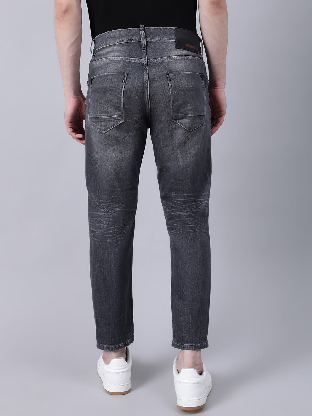 Antony Morato Men Grey Skinny Fit Low Distress Light Fade Jeans