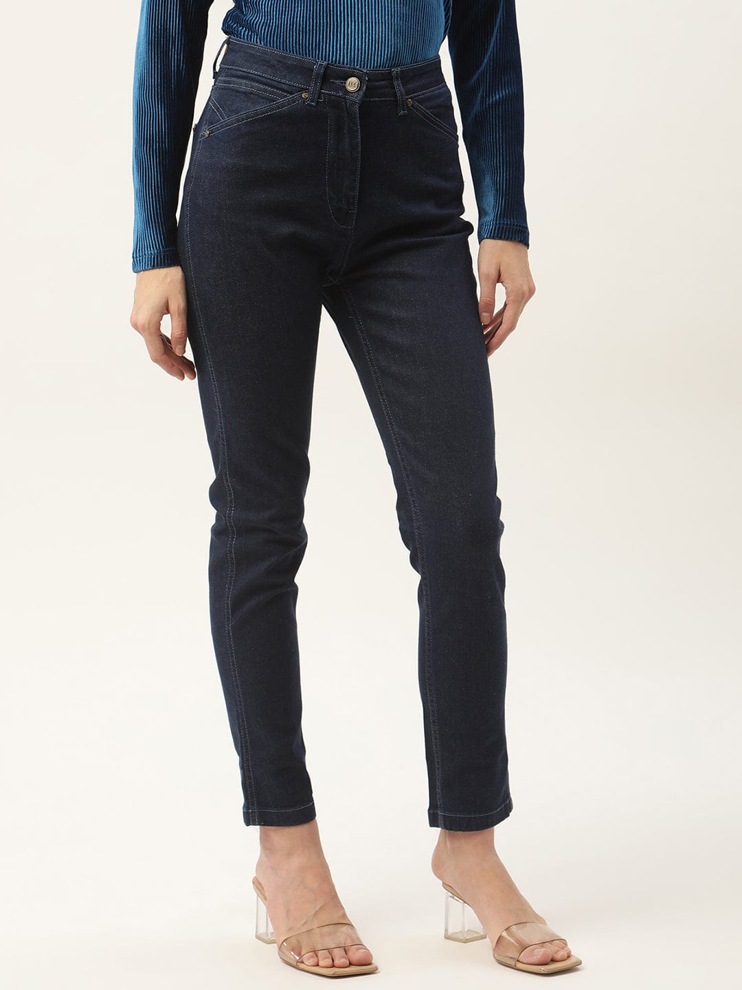 Elle Women Blue Straight Fit Jeans