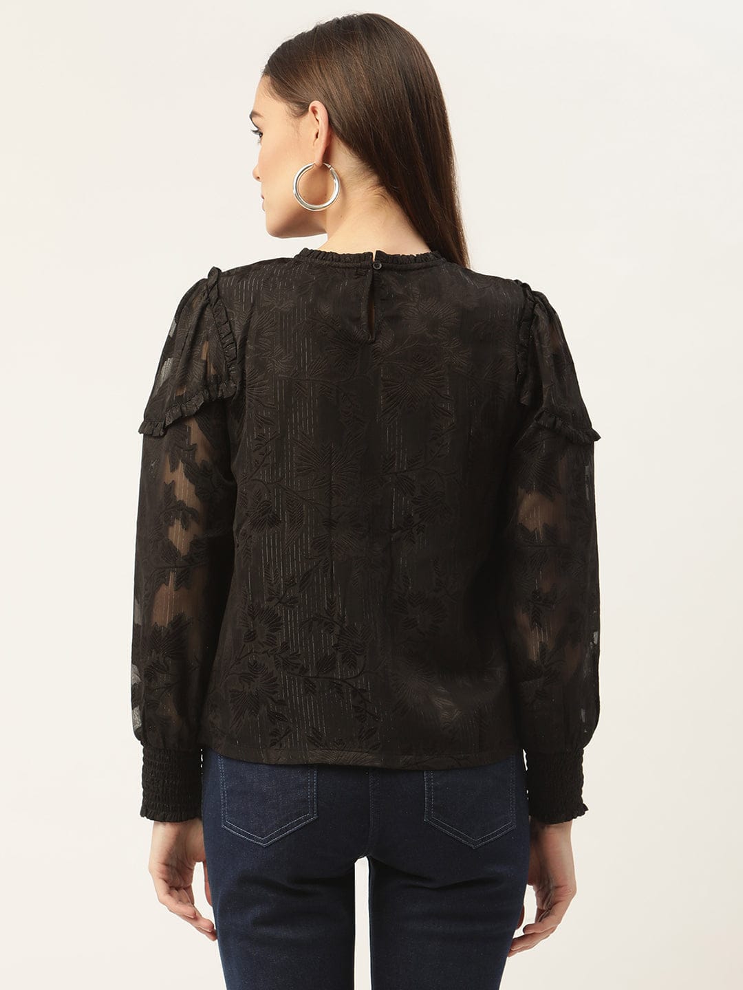 Elle Women Embroidered Round Neck Top