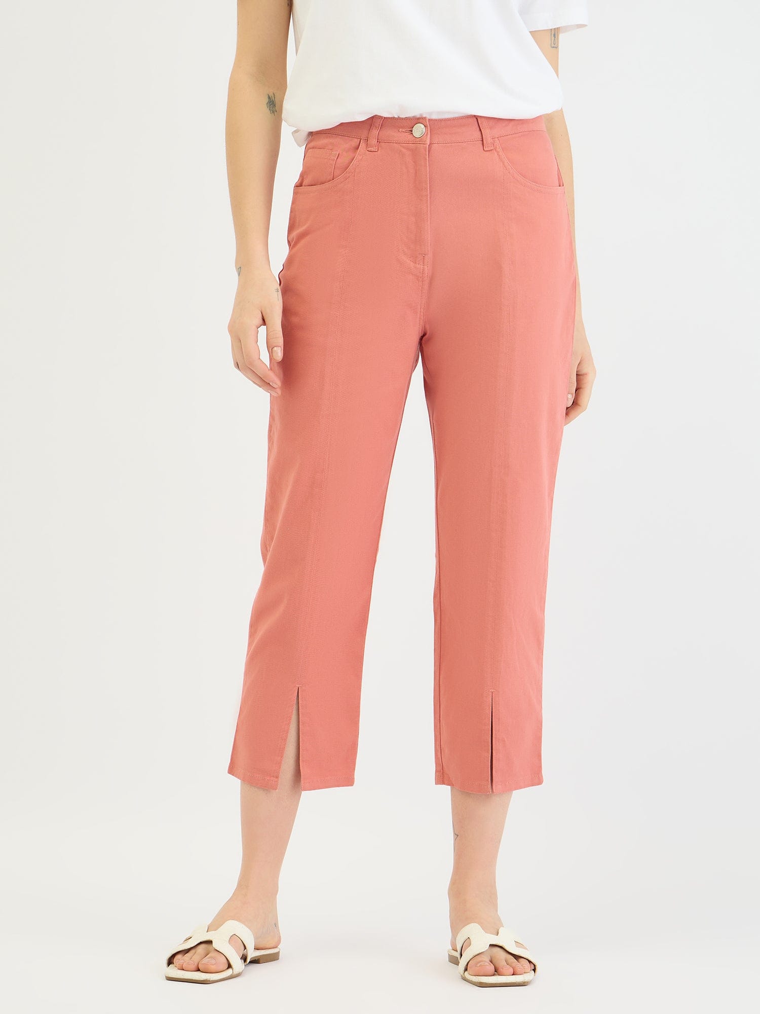 Elle Women Pink Regular Fit Trouser