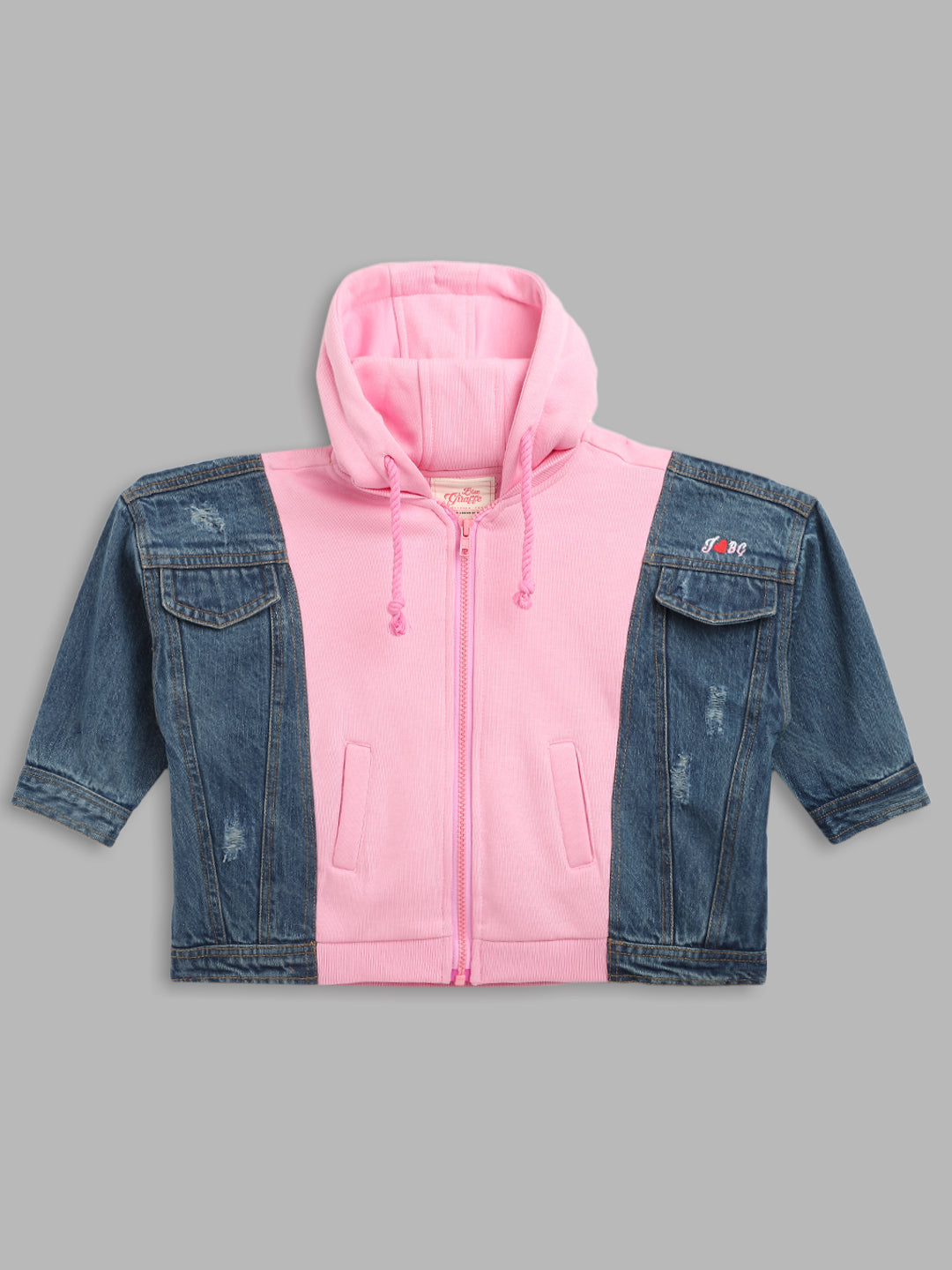 Blue Giraffe Girls Multi Solid Collar Jacket
