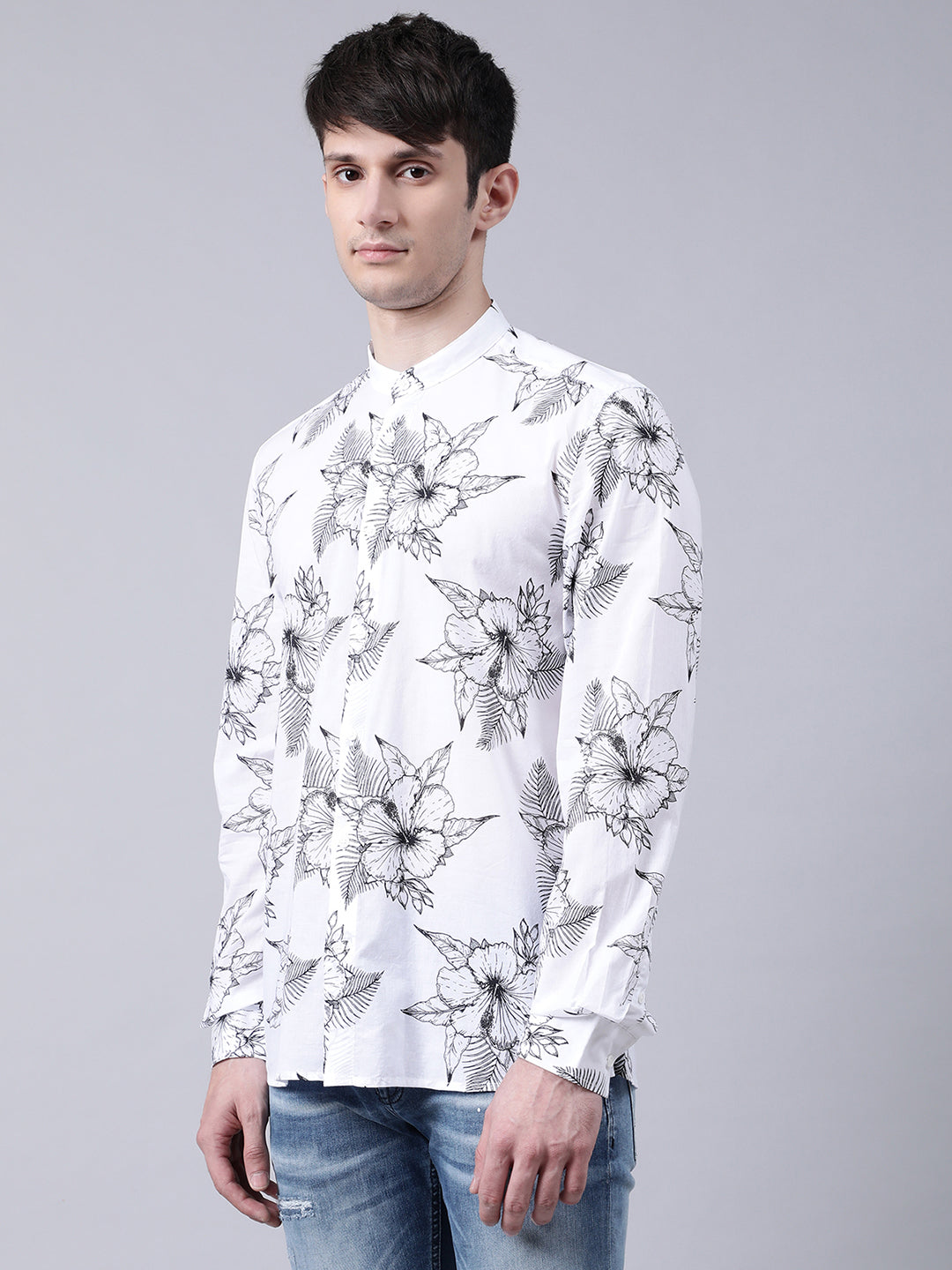 Antony Morato White Madrid Floral Print Straight Fit Shirt